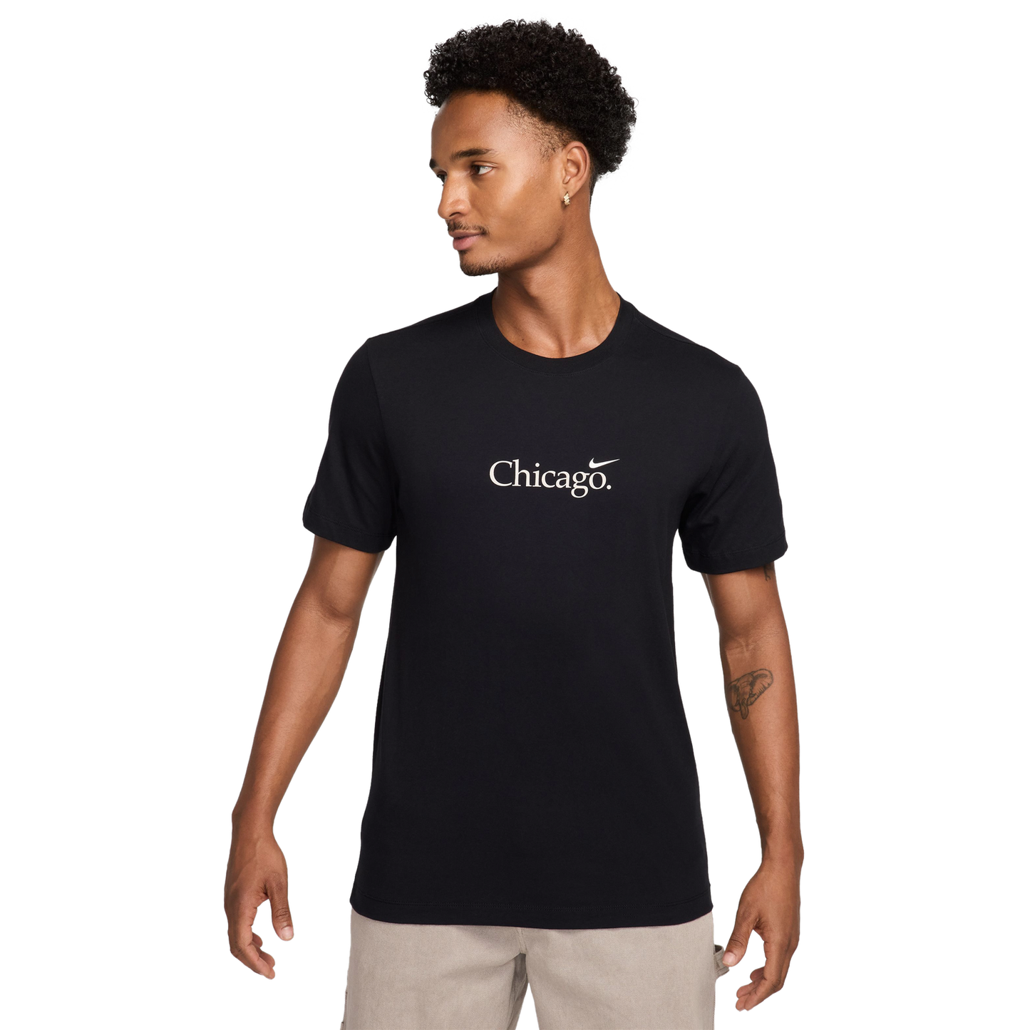 Nike Chi Short Sleeve Crew T-Shirt - Men's - Black/White