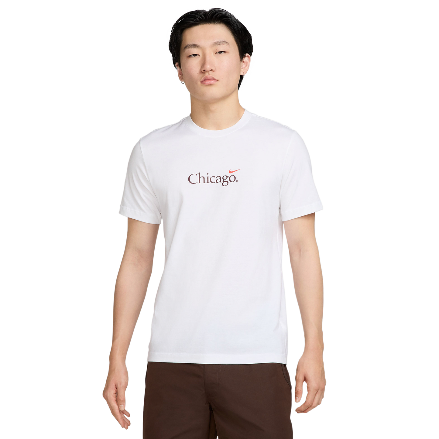 Nike Chi Short Sleeve Crew T-Shirt - Men's - White/Cosmic Clay