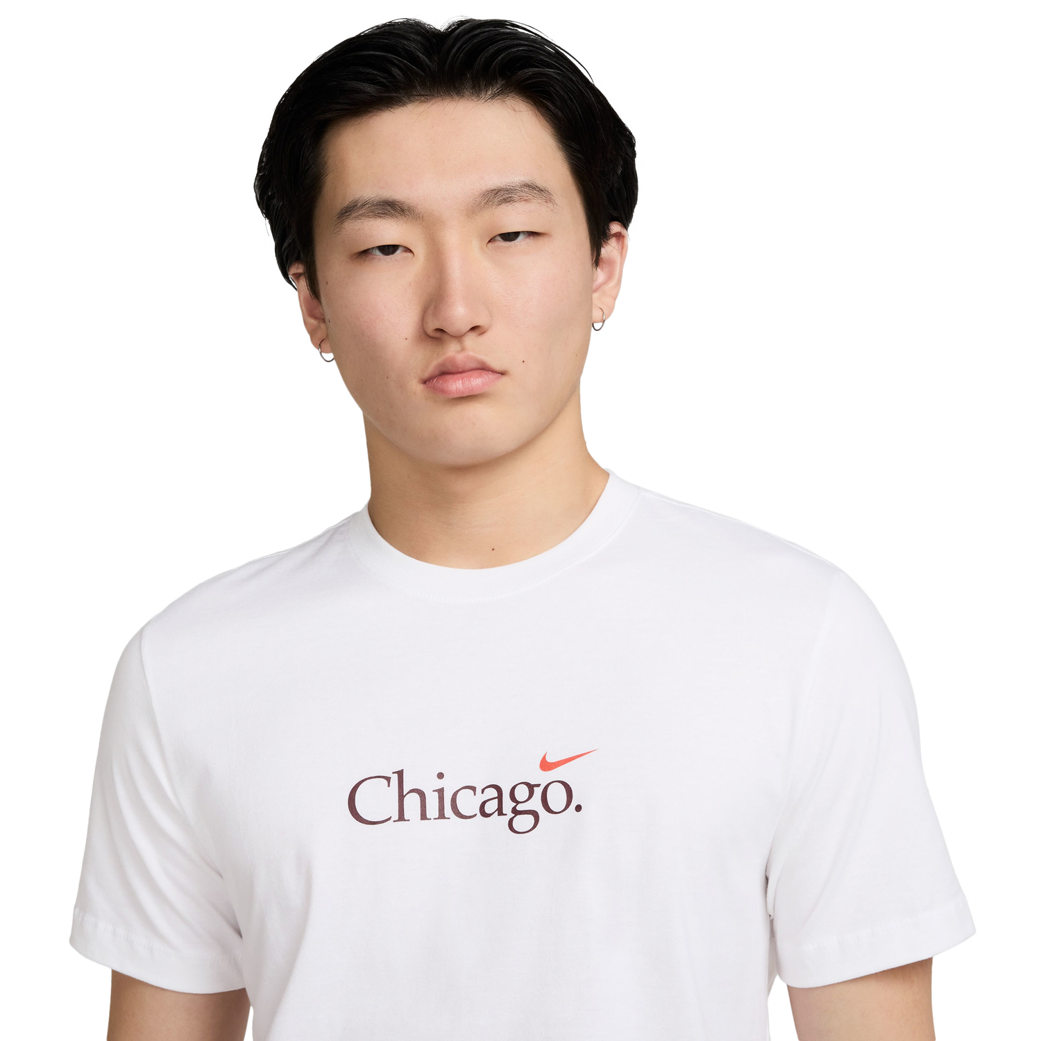 Nike Chi Short Sleeve Crew T-Shirt - Men's - White/Cosmic Clay
