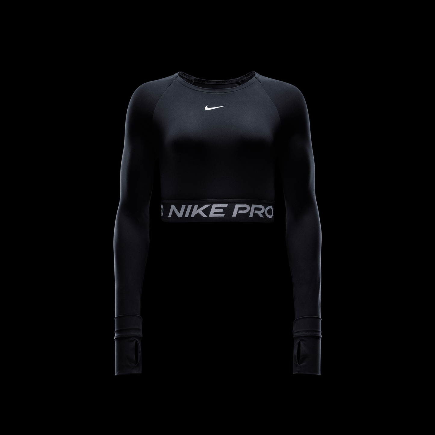 Nike Pro Dri-FIT 365 Crop Long Sleeve - Women's - White/Black