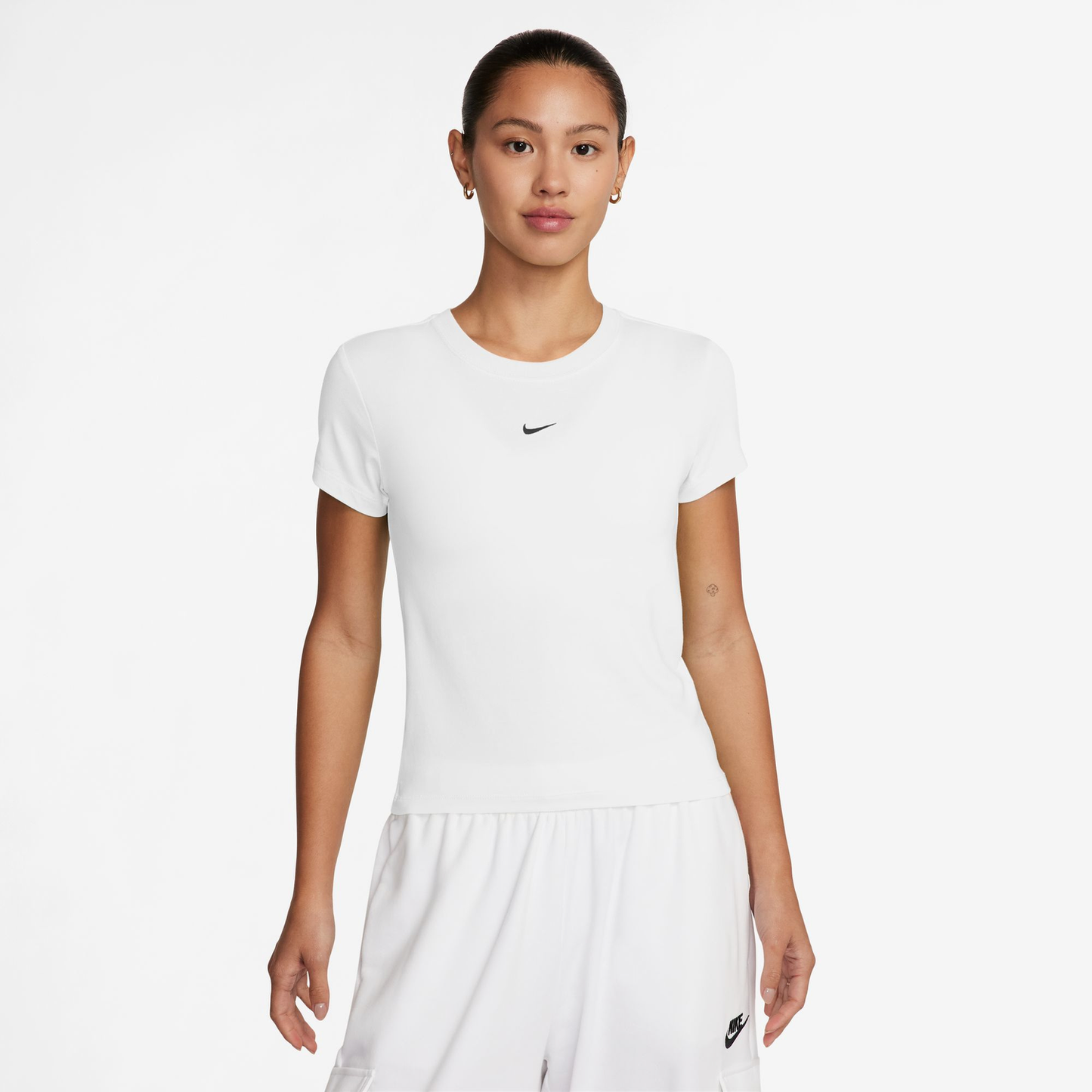Nike Chill Knit Crop T-Shirt - Women's - Black/White