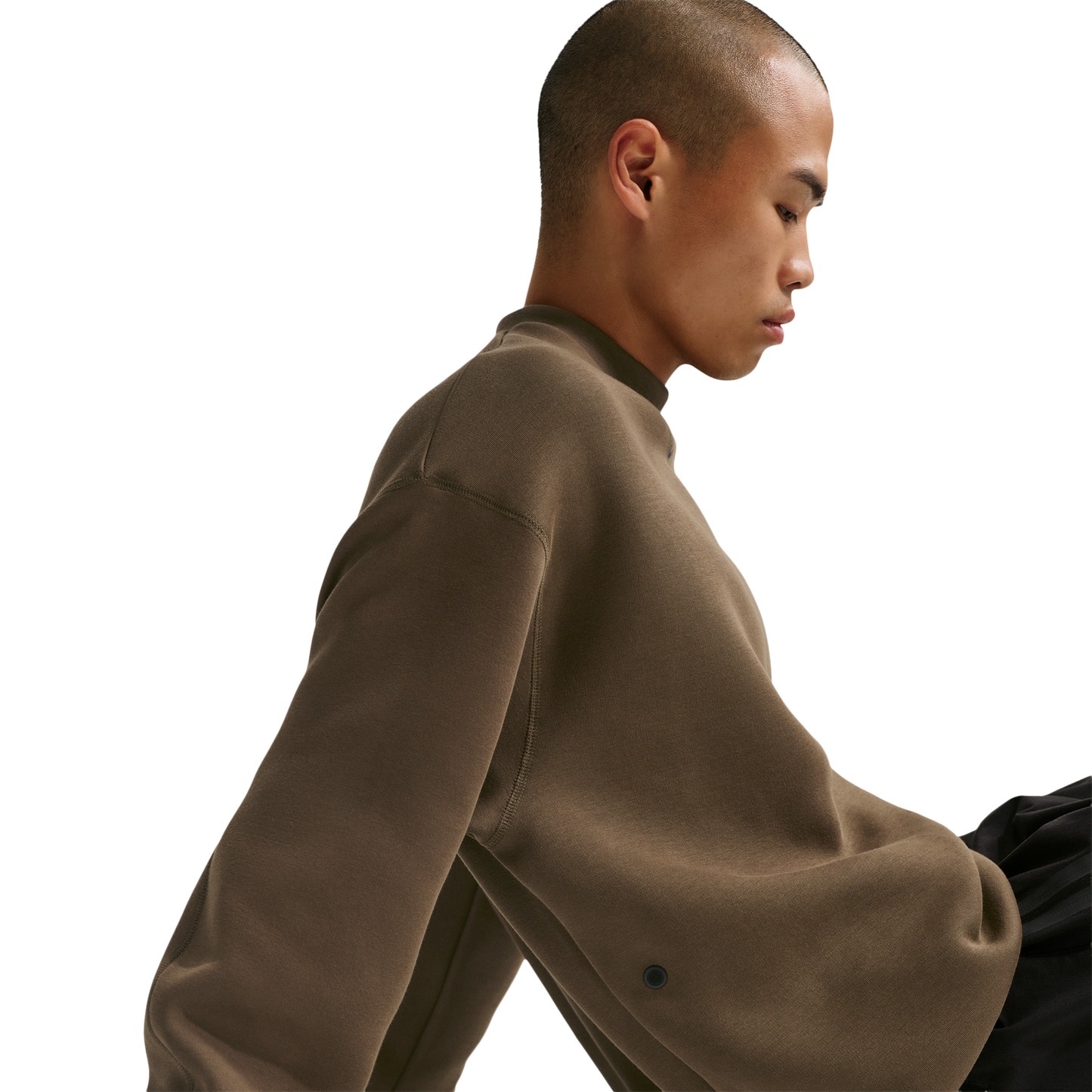 Nike Tech Fleece Crew - Men's - Dark Hazel/Black