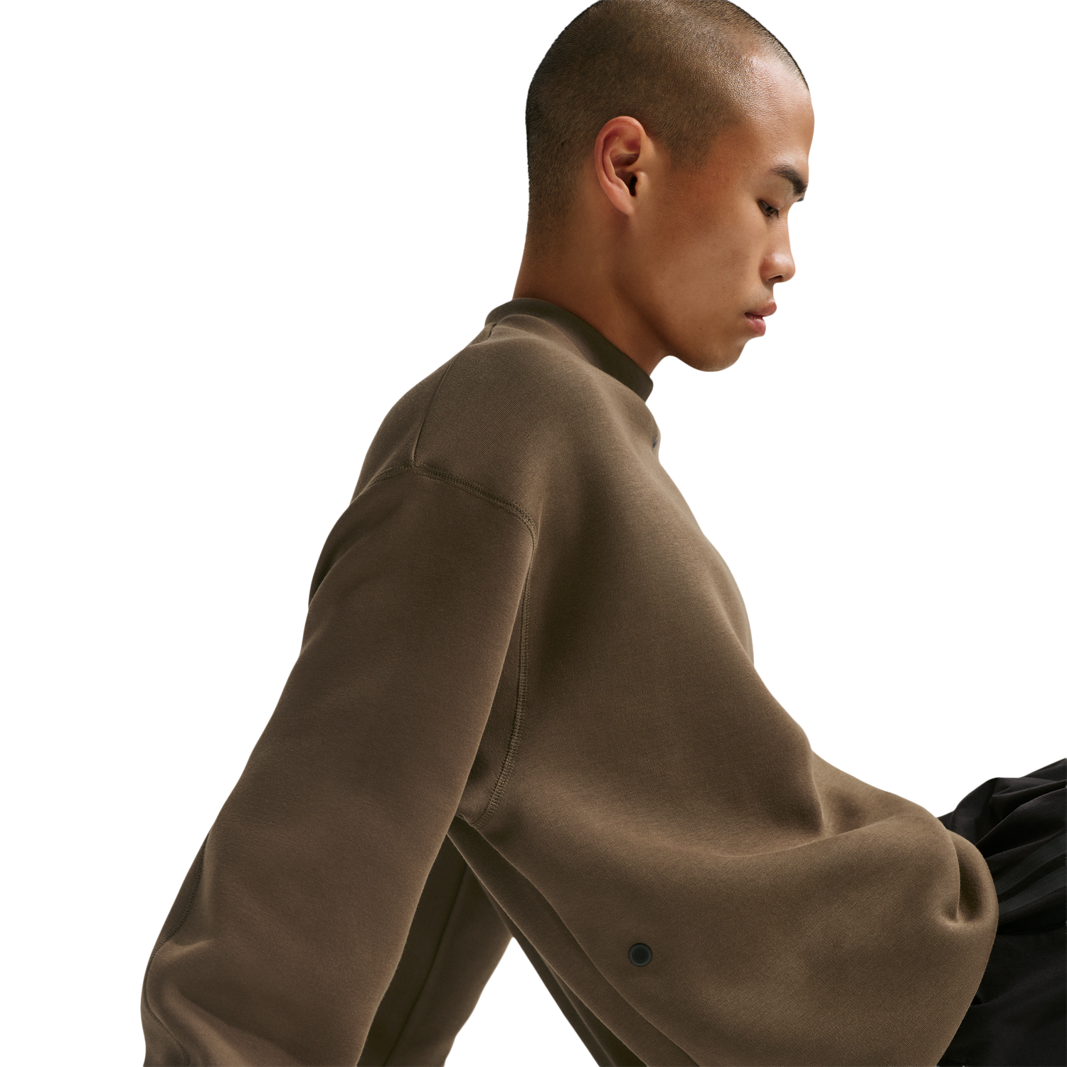 Nike Tech Fleece Crew - Men's - Dark Hazel/Black