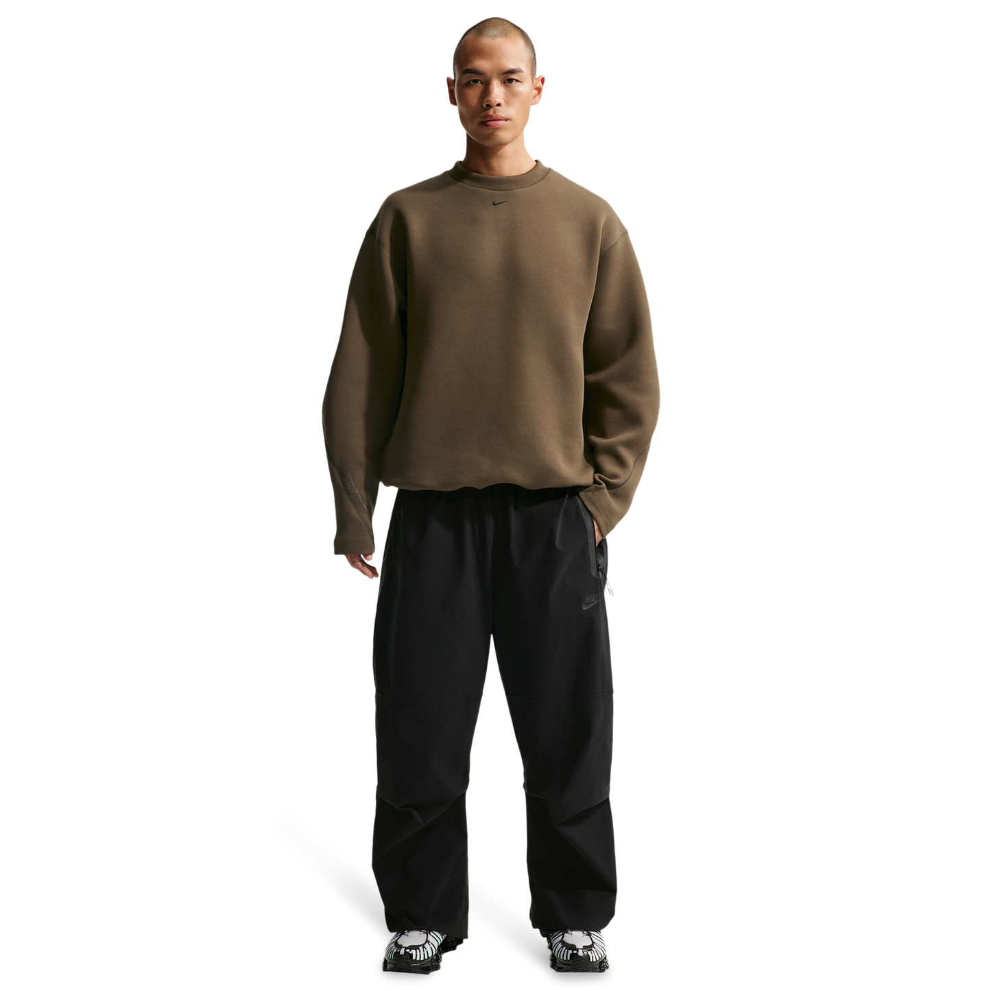 Nike Tech Fleece Crew - Men's - Dark Hazel/Black
