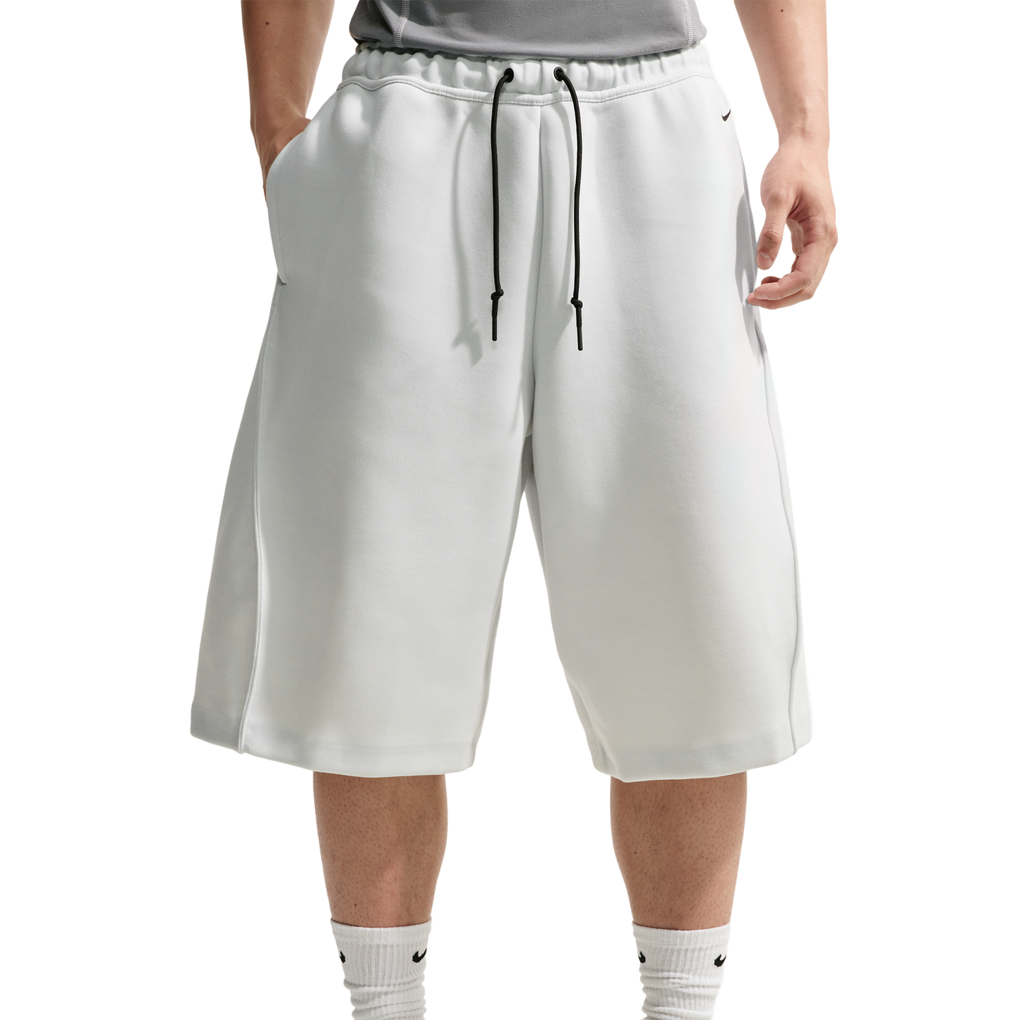 Nike Tech Fleece Shorts - Men's - Off White/Black