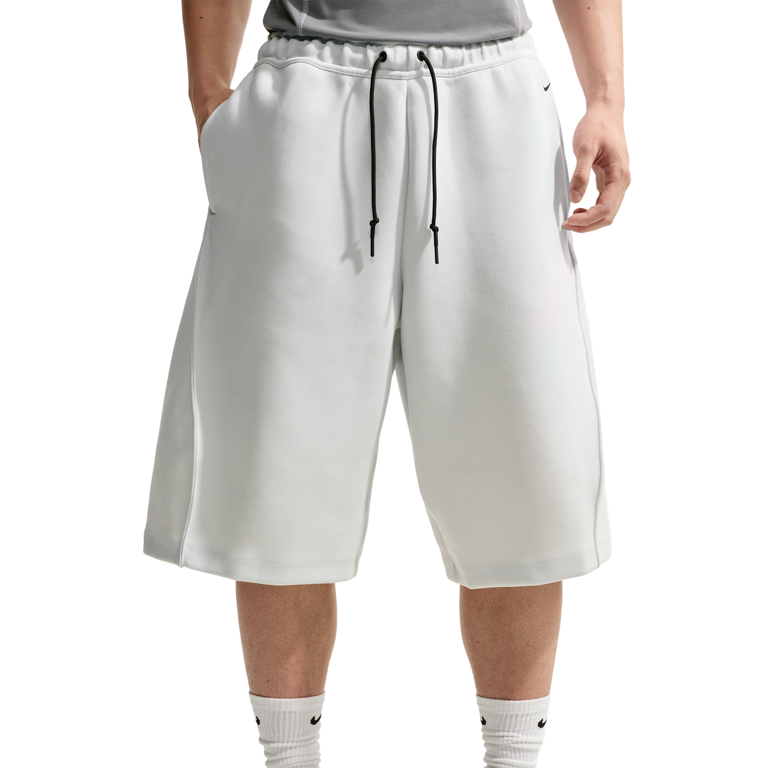 Nike Tech Fleece Shorts - Men's - Off White/Black