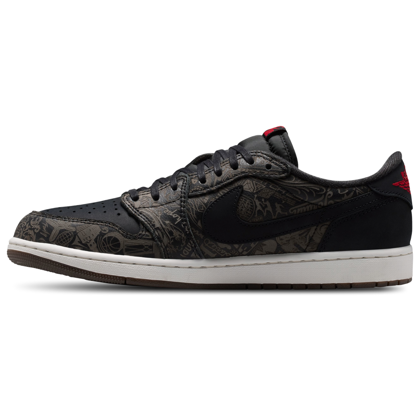 Jordan AJ 1 Retro Low OG LS - Men's - University Red/Black/Palomino