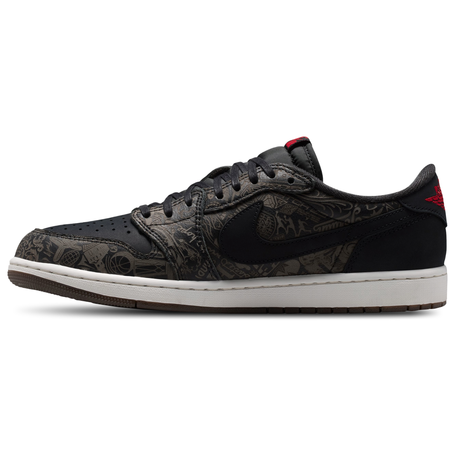 Jordan AJ 1 Retro Low OG LS - Men's - University Red/Black/Palomino