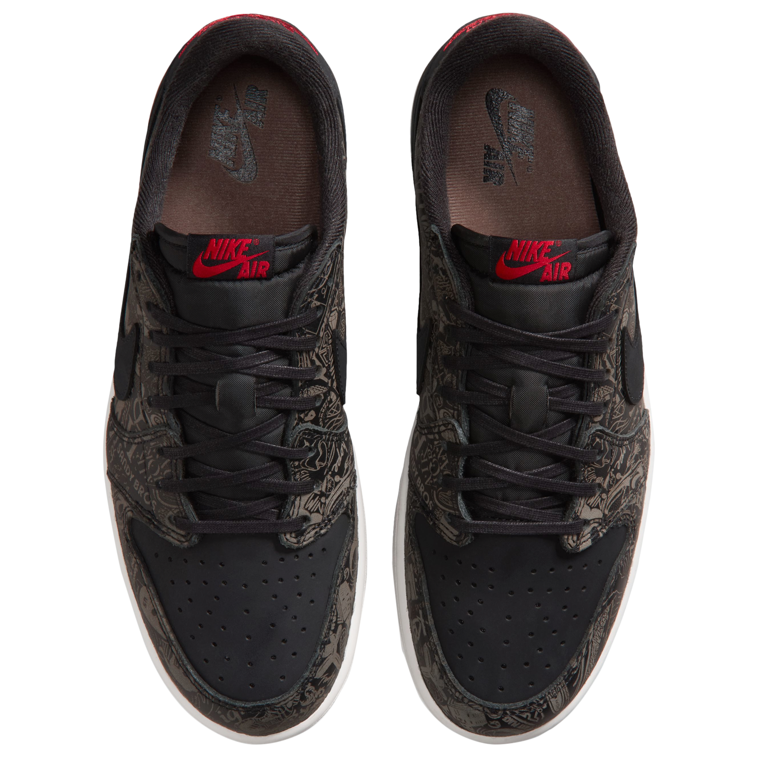 Jordan AJ 1 Retro Low OG LS - Men's - University Red/Black/Palomino