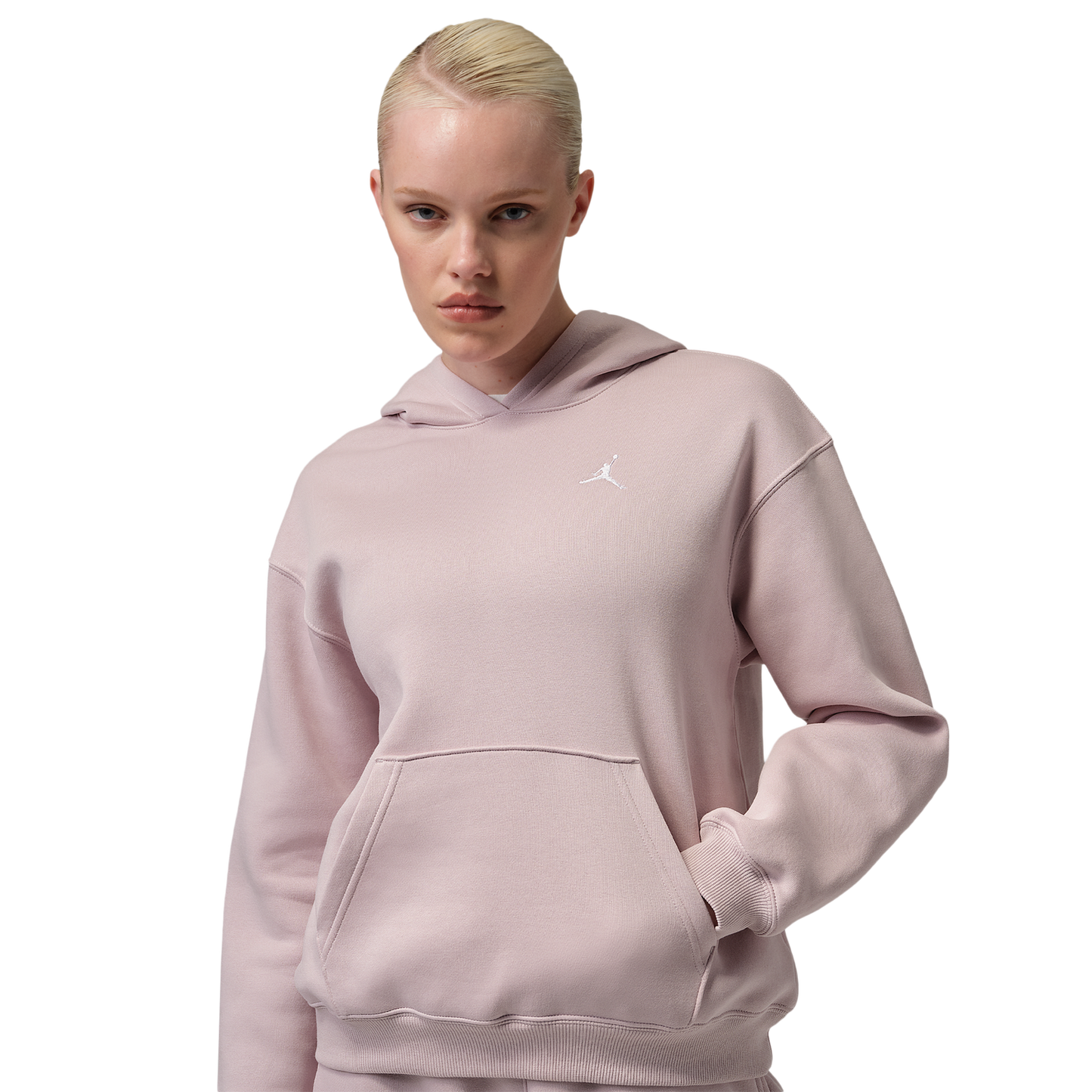 Jordan Brooklyn Fleece Pullover 24 - Women's - White/Particle Rose