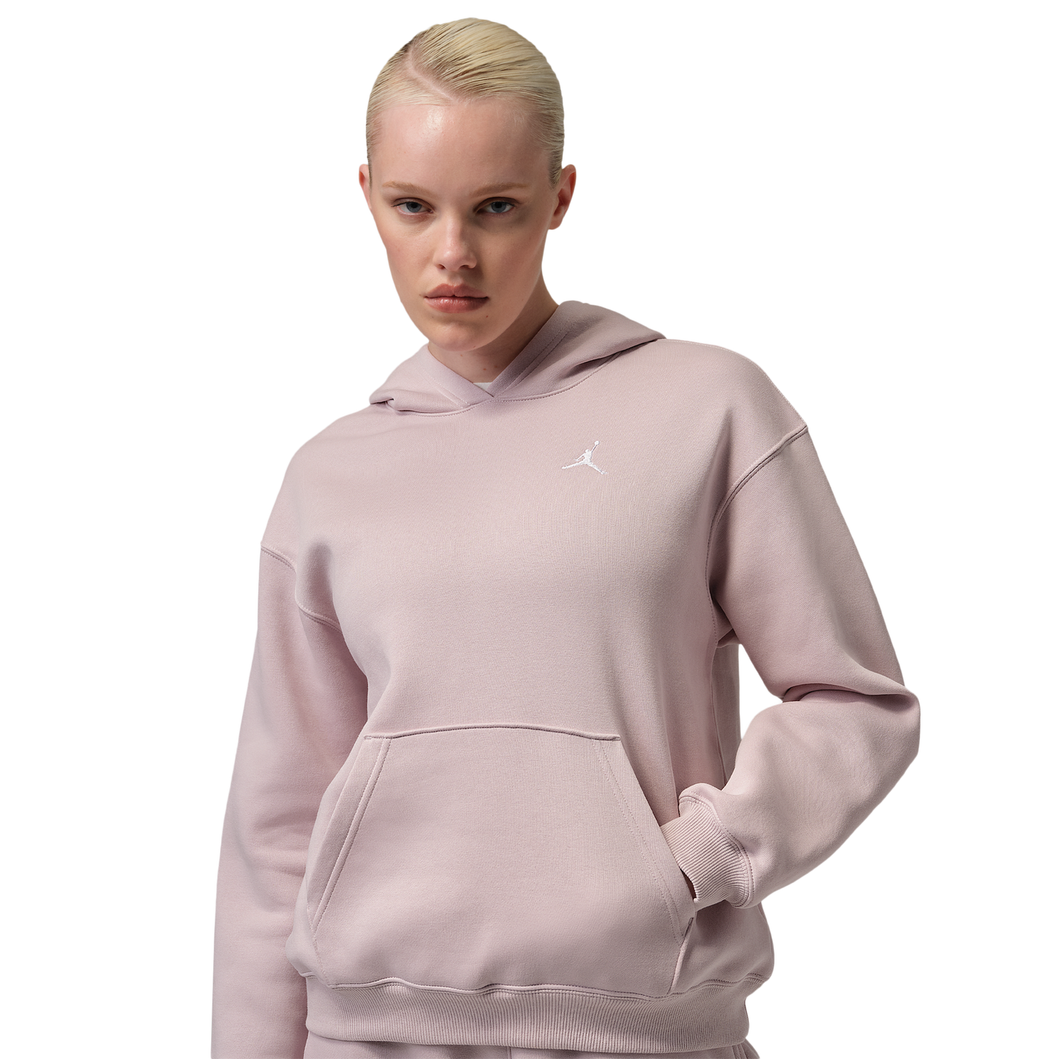 Jordan Brooklyn Fleece Pullover 24 - Women's - White/Particle Rose