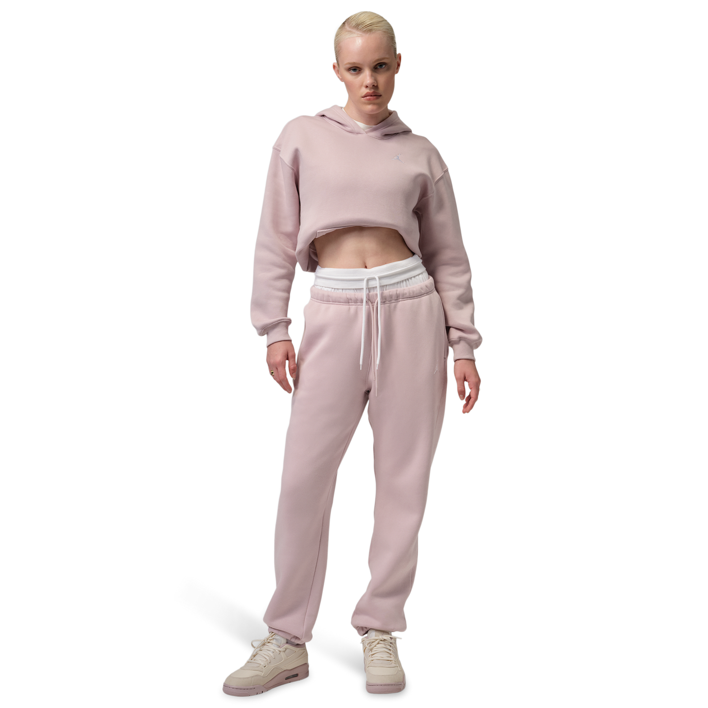Jordan Brooklyn Fleece Pullover 24 - Women's - White/Particle Rose