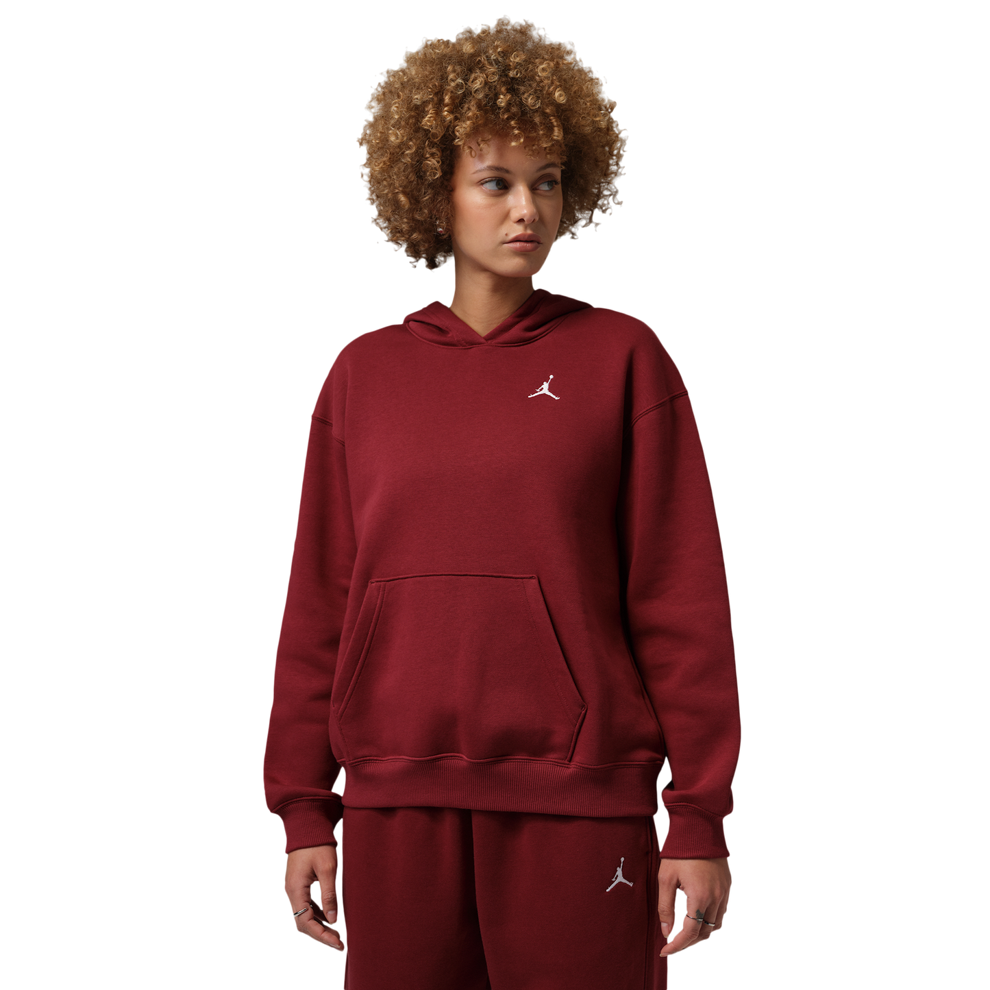 Jordan Brooklyn Fleece Pullover 24 - Women's - White/Team Red