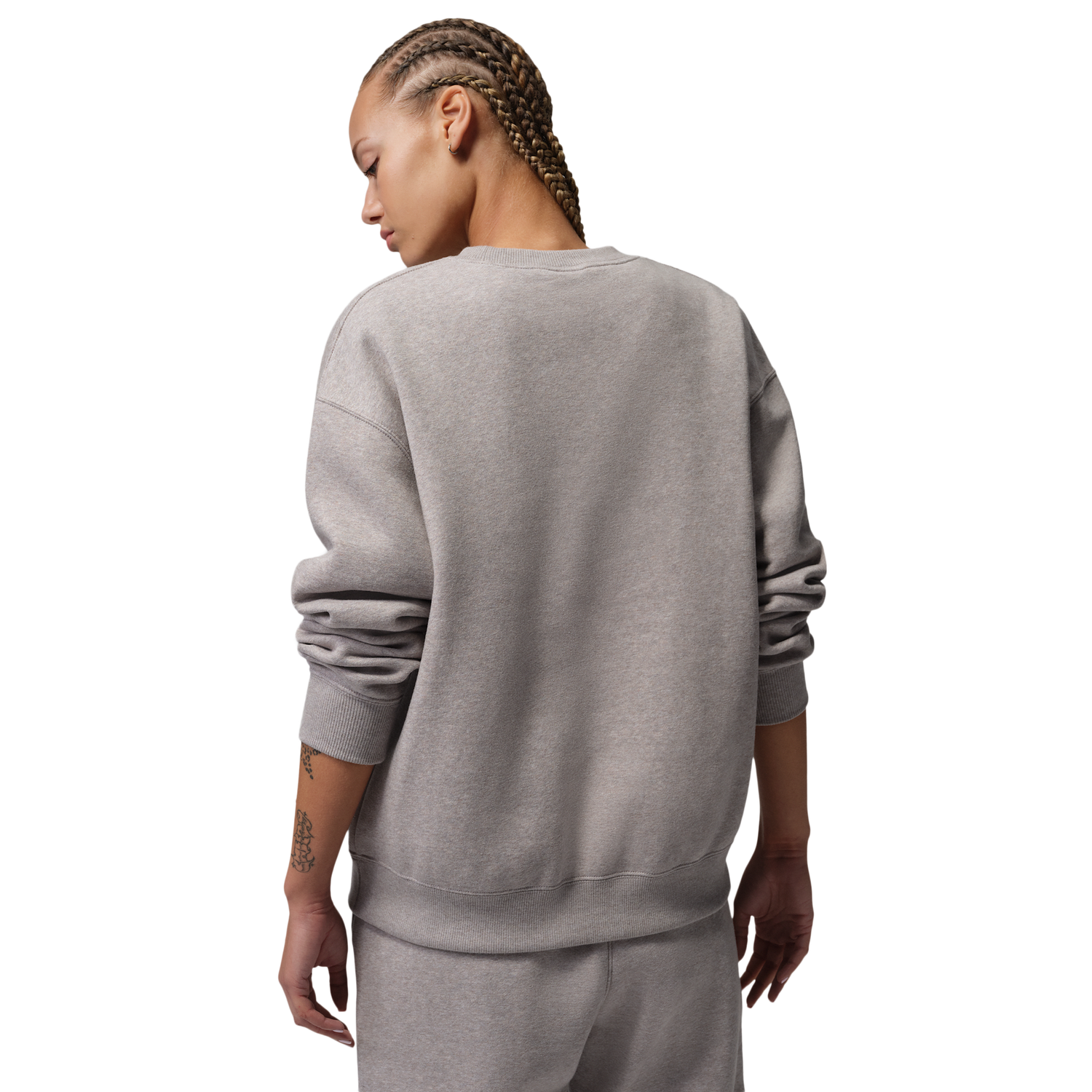 Jordan Brooklyn Fleece Crew - Women's - Enigma Stone/White
