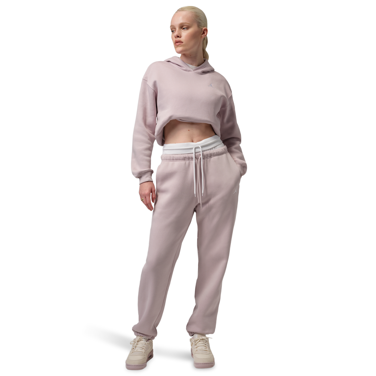 Jordan Brooklyn Fleece Pants - Women's - Particle Rose/White