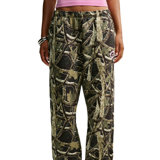 Nike Studio Fleece Oversized Cuffed Pant - Women's - Camo/Pink