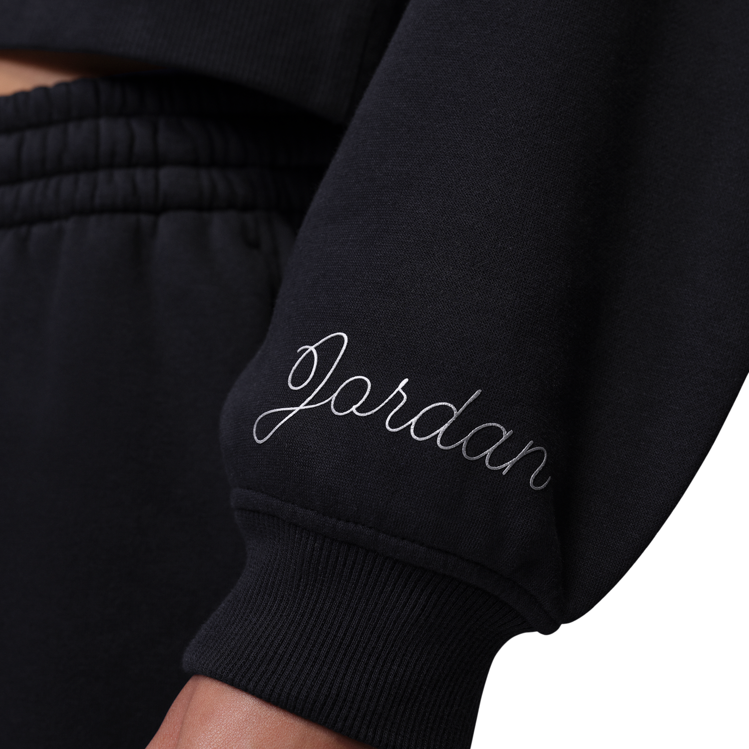 Jordan Brooklyn Fleece MC NG 26 Crop Pullover Hoodie - Women's - Black/Red