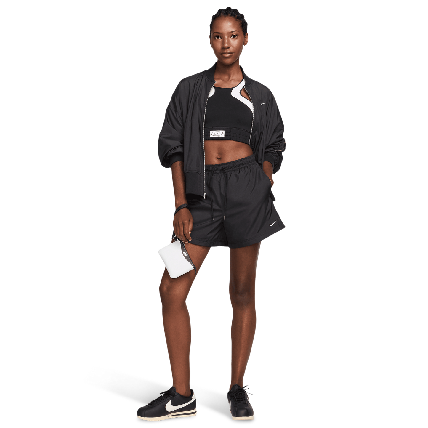 Nike NSW Mid Rise Essential Woven Short - Women's - Black/Black