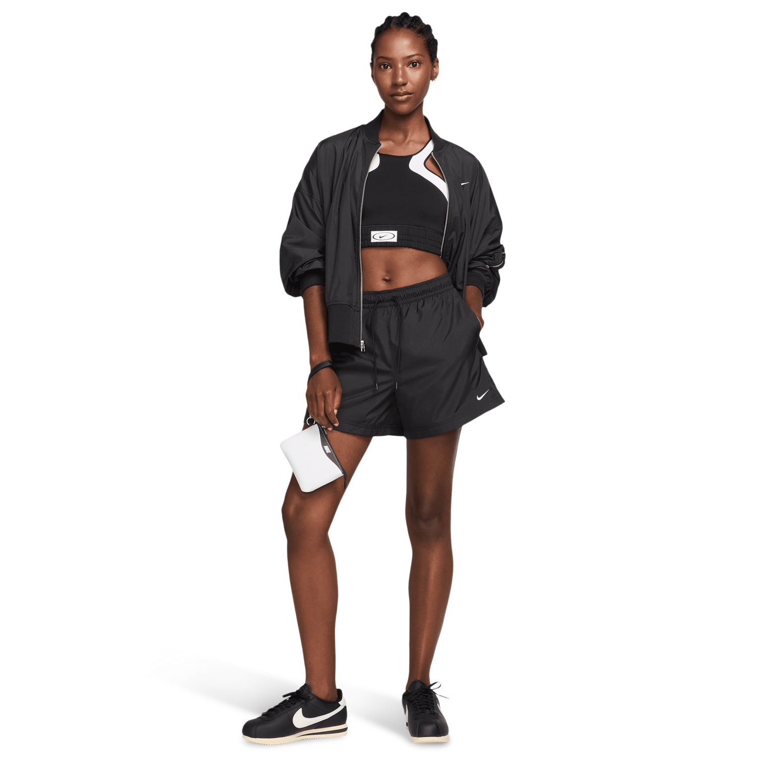 Nike NSW Mid Rise Essential Woven Short - Women's - Black/Black