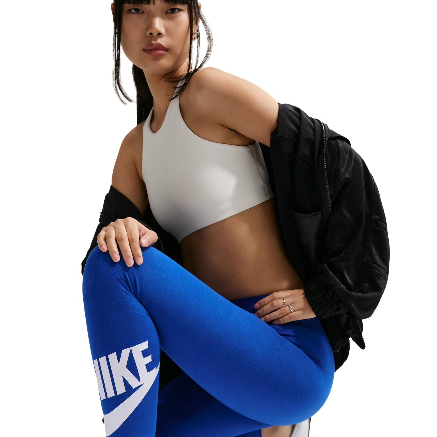Nike NSW Classic Graphic HR Futura Tights - Women's - Game Royal/White