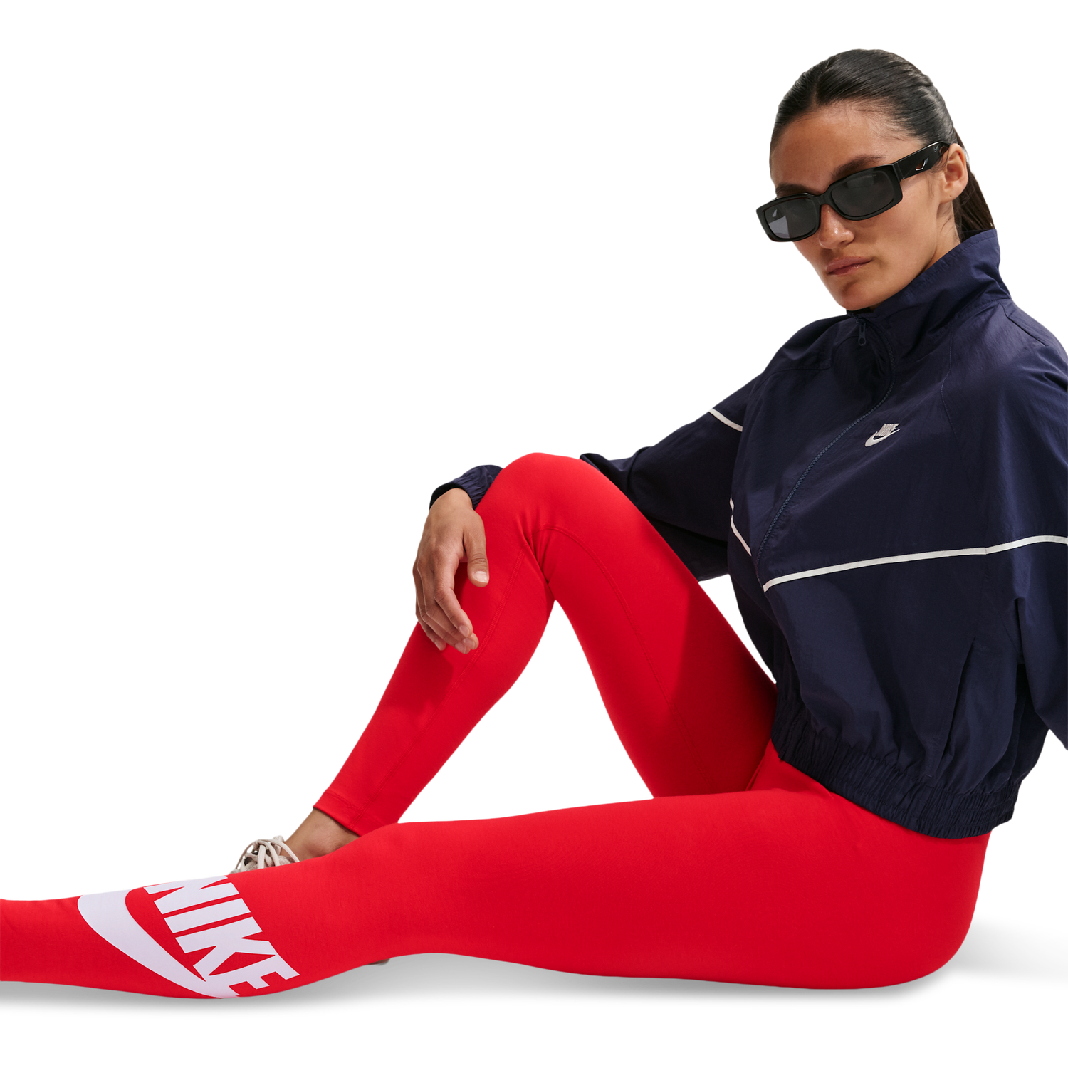 Nike NSW Classic Graphic HR Futura Tights - Women's - University Red/White