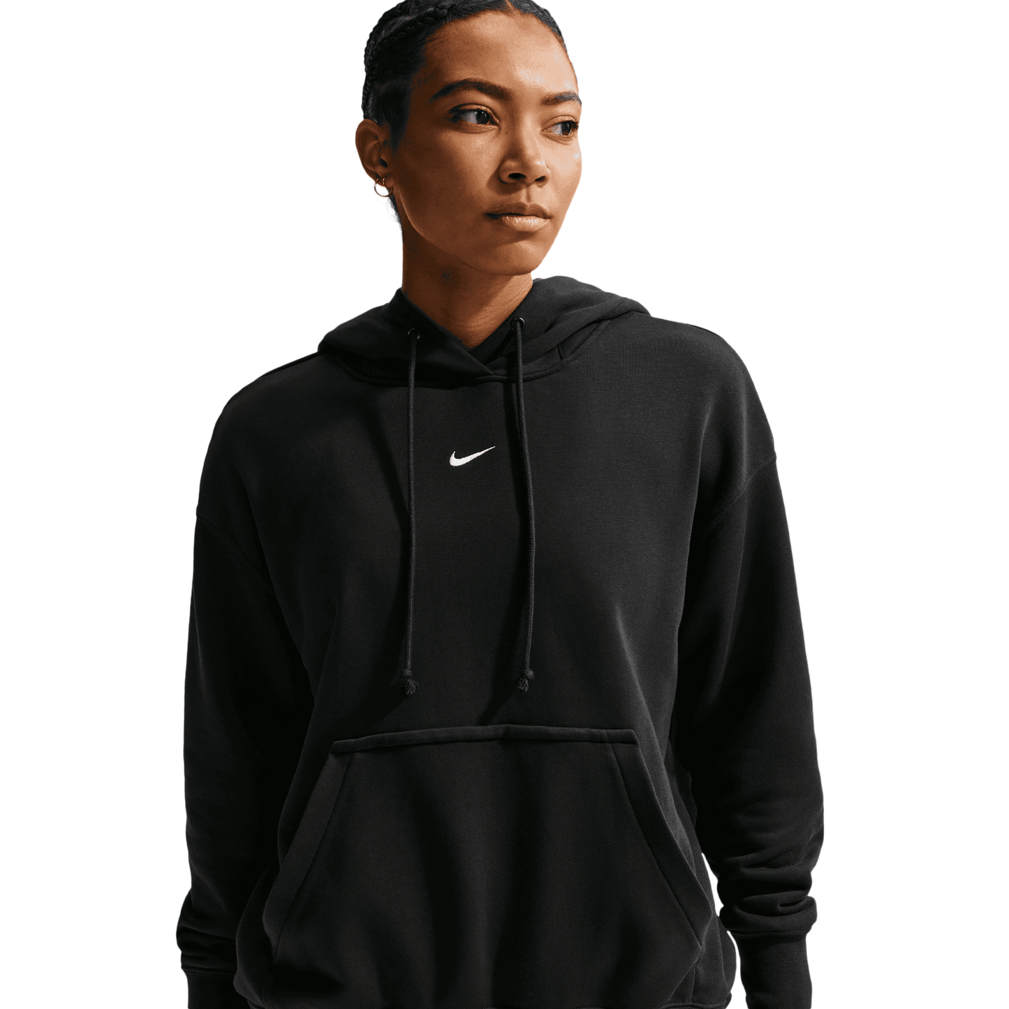Nike Phoenix Fleece OS Pullover Hoodie - Women's - White/Black