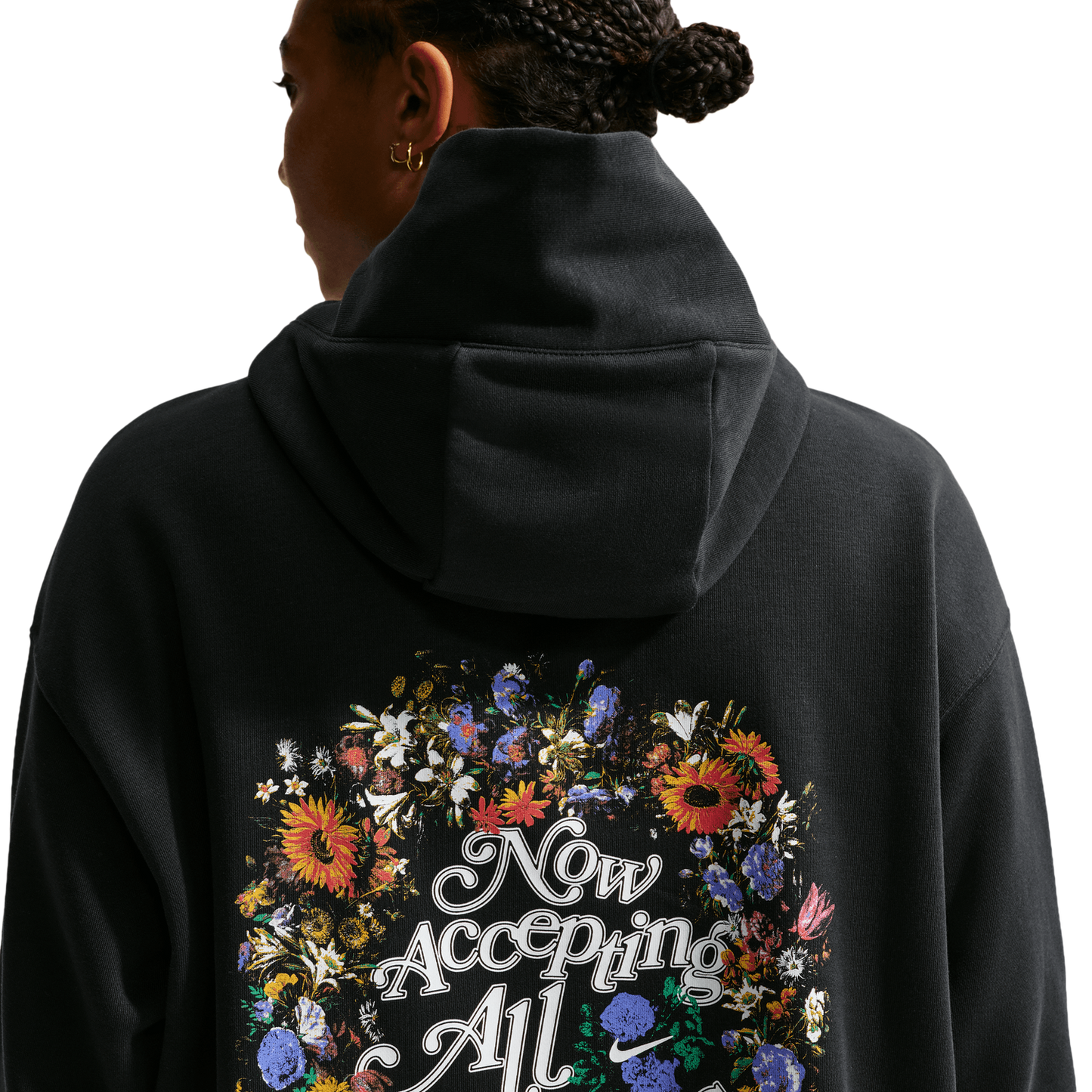 Nike Phoenix Fleece OS Pullover Hoodie - Women's - White/Black