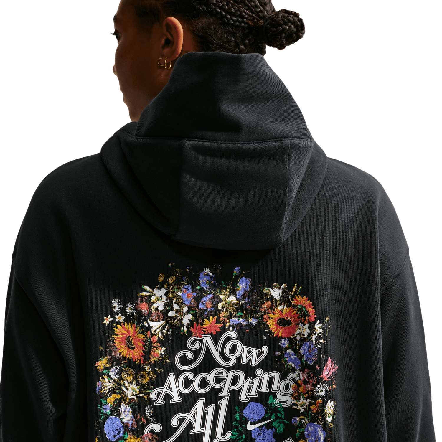 Nike Phoenix Fleece OS Pullover Hoodie - Women's - White/Black