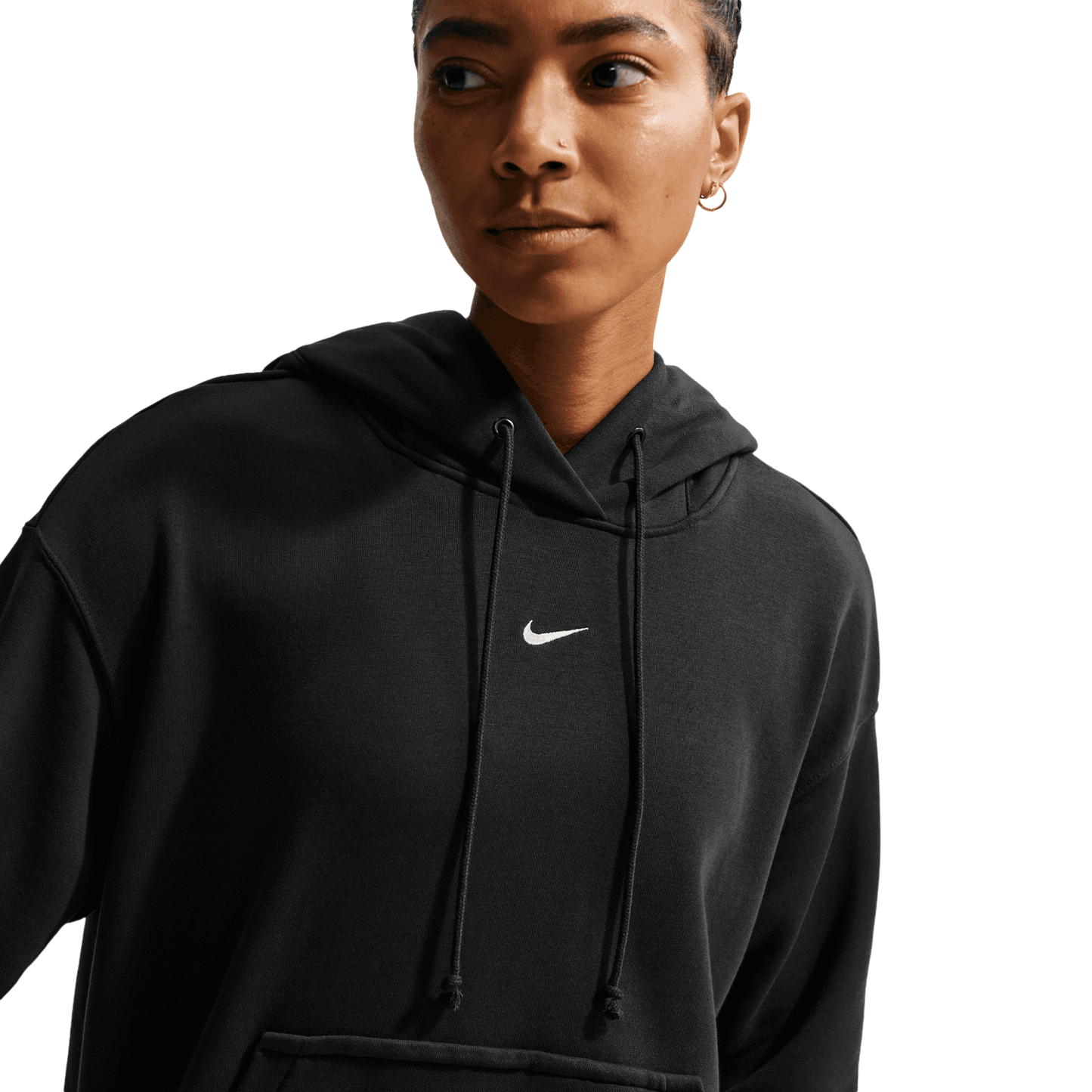 Nike Phoenix Fleece OS Pullover Hoodie - Women's - White/Black