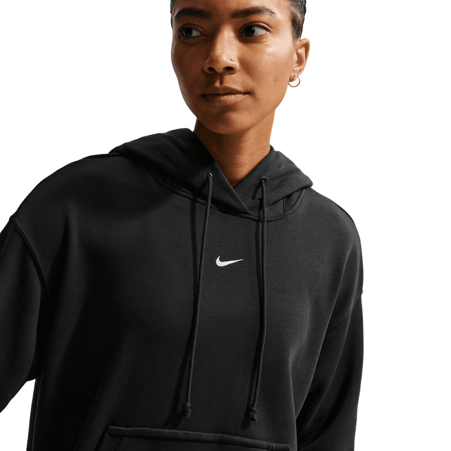 Nike Phoenix Fleece OS Pullover Hoodie - Women's - White/Black