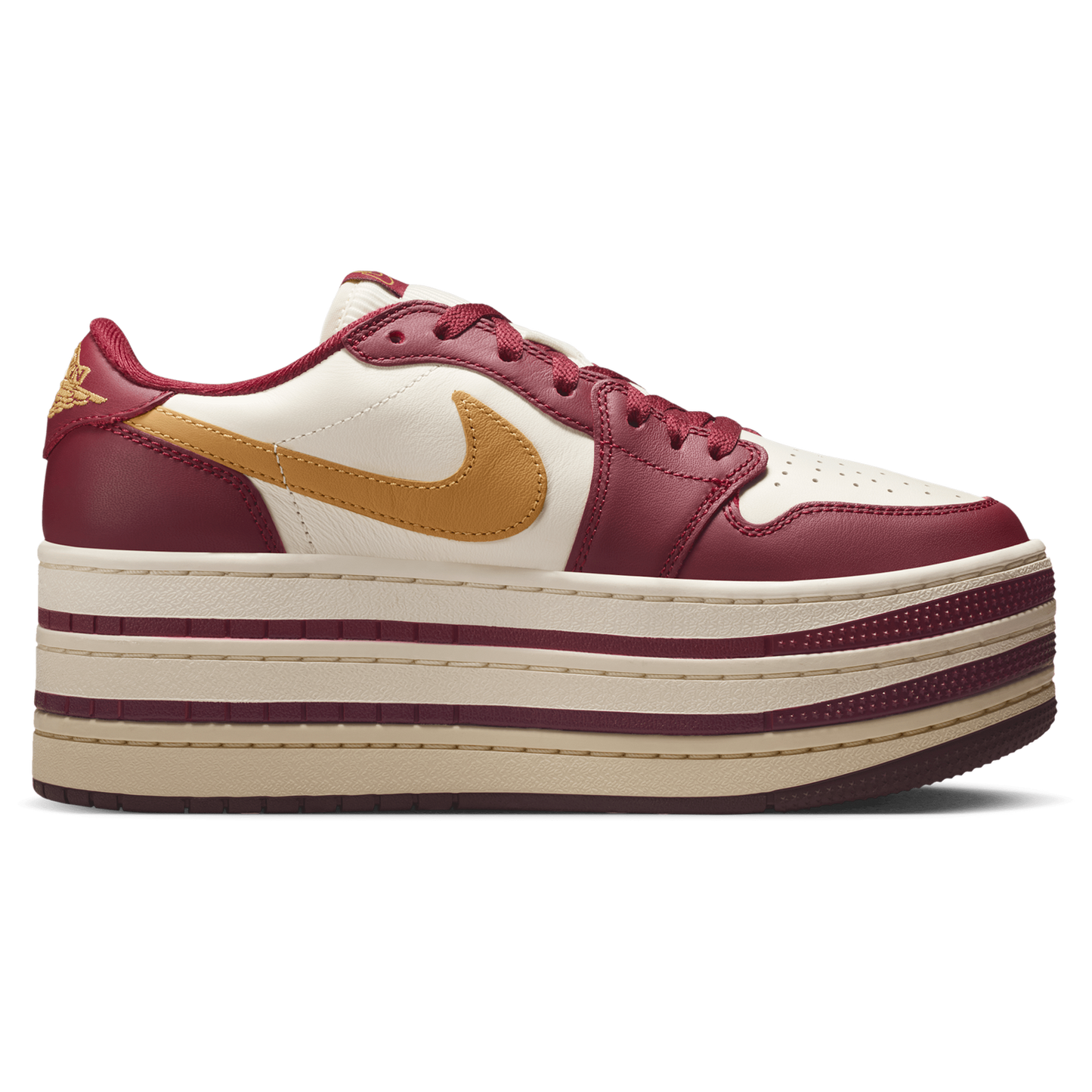 Jordan Air Jordan 1 Triple Stack - Women's - Team Red/Pale Ivory/Sanded Gold