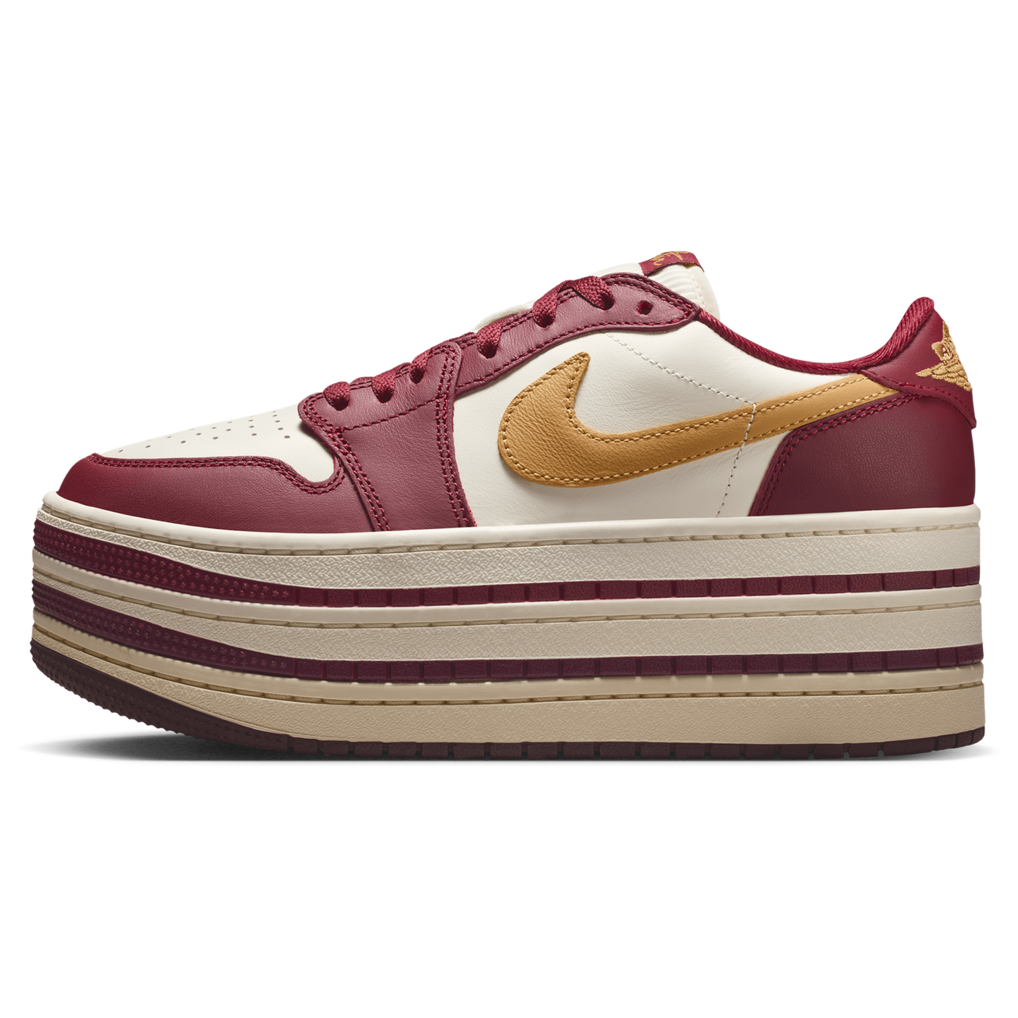 Jordan Air Jordan 1 Triple Stack - Women's - Team Red/Pale Ivory/Sanded Gold