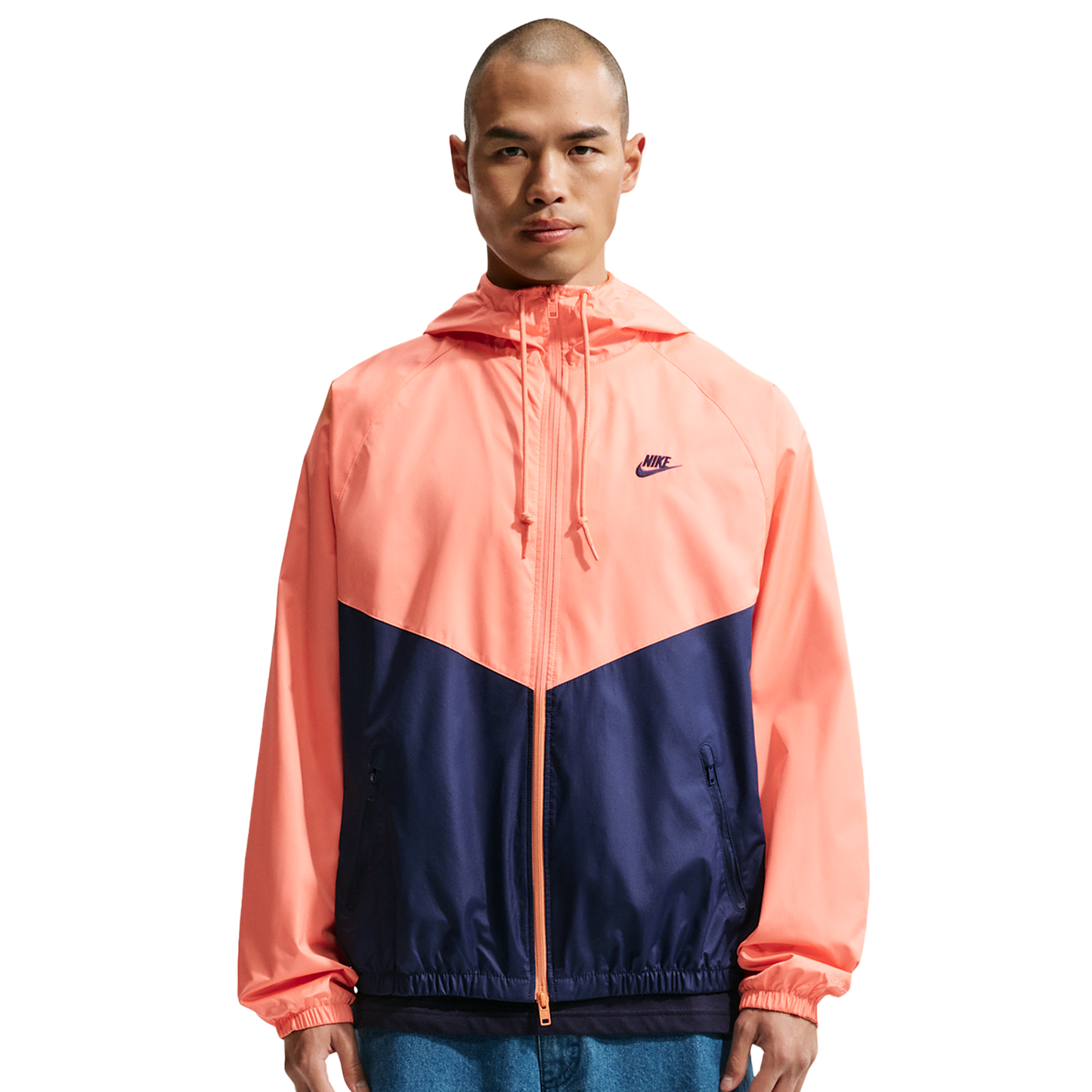 Nike NSW Windrunner Jacket - Men's - Orange Frost/Midnight Navy/Midnight Navy
