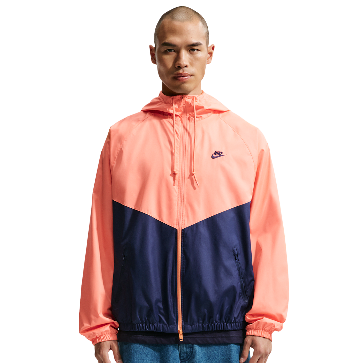 Nike NSW Windrunner Jacket - Men's - Orange Frost/Midnight Navy/Midnight Navy