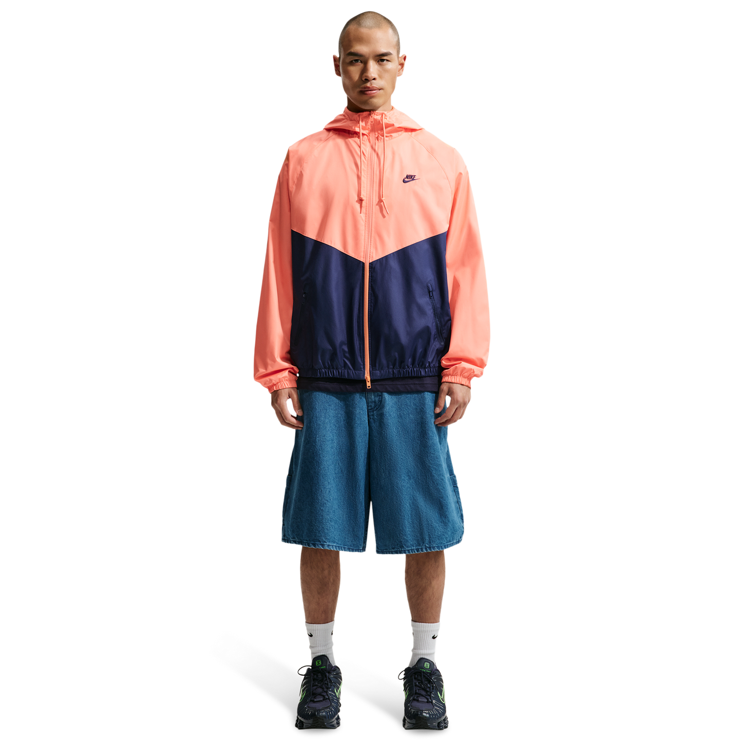 Nike NSW Windrunner Jacket - Men's - Orange Frost/Midnight Navy/Midnight Navy