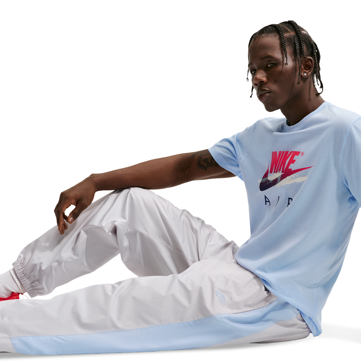 Nike NSW Windrunner Pants - Men's - Vast Grey/Hydrogen Blue/Hydrogen Blue