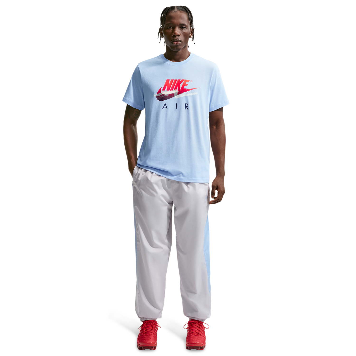 Nike NSW Windrunner Pants - Men's - Vast Grey/Hydrogen Blue/Hydrogen Blue