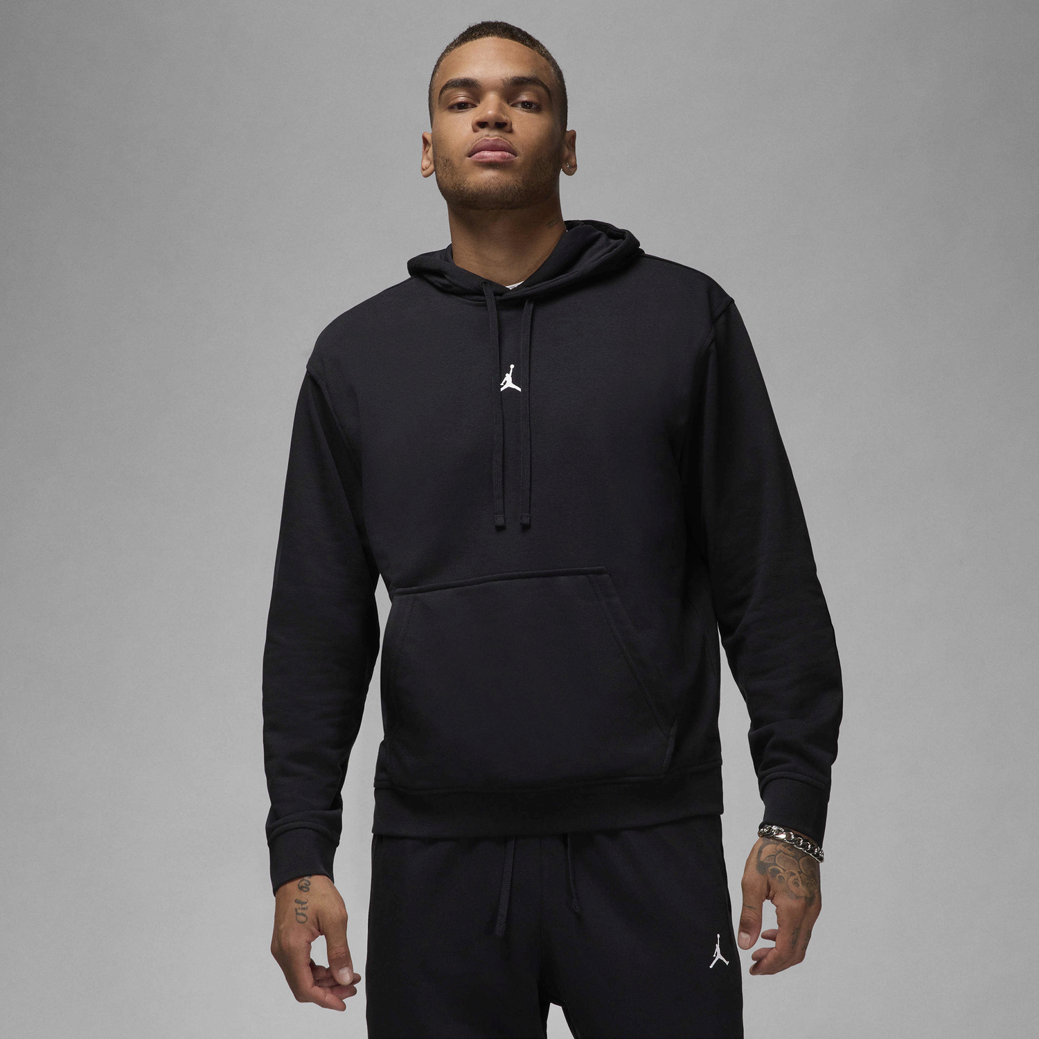 Jordan Dri-FIT Sport Crossover Fleece Pullover - Men's - Black/White