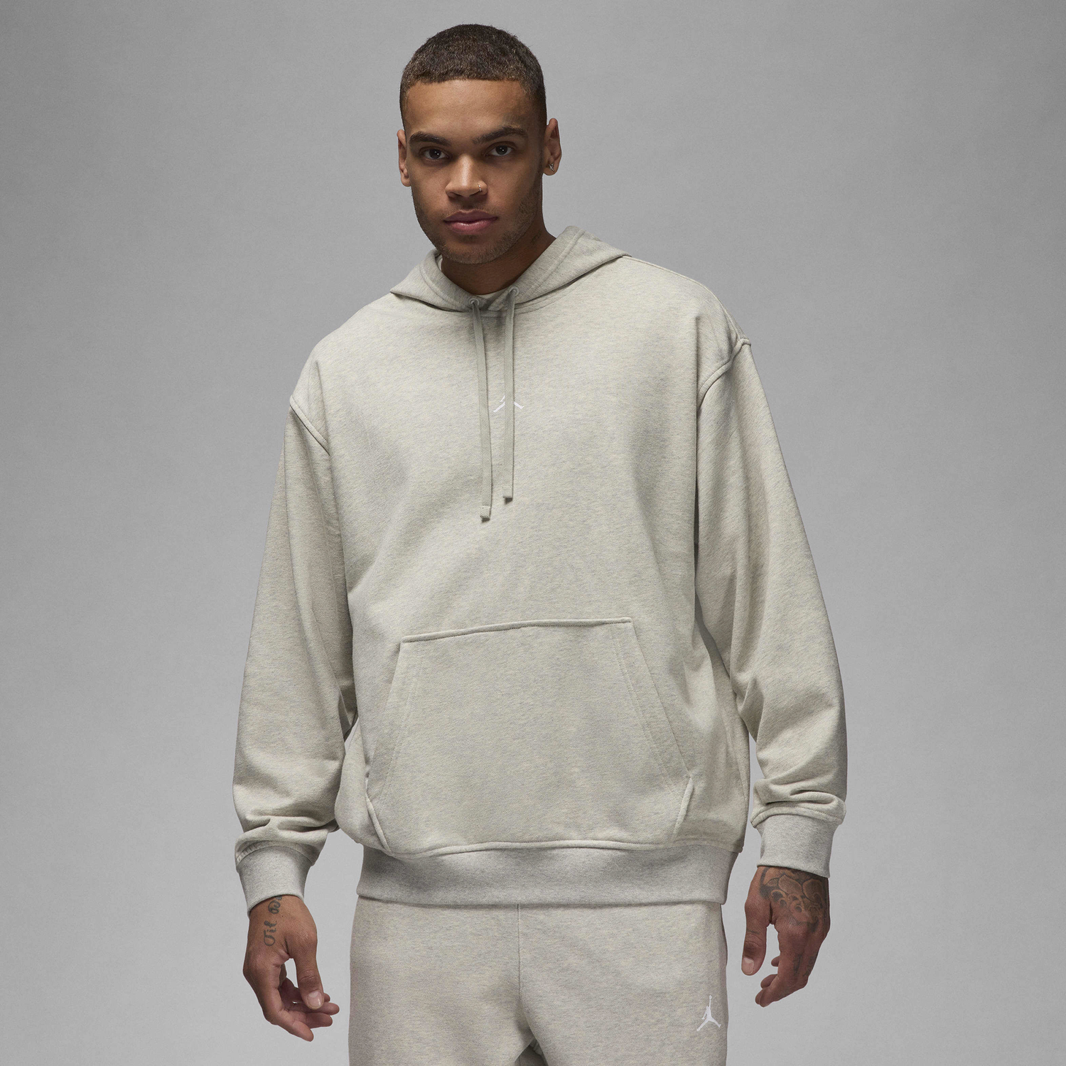 Jordan Dri-FIT Sport Crossover Fleece Pullover - Men's - White/Grey Heather