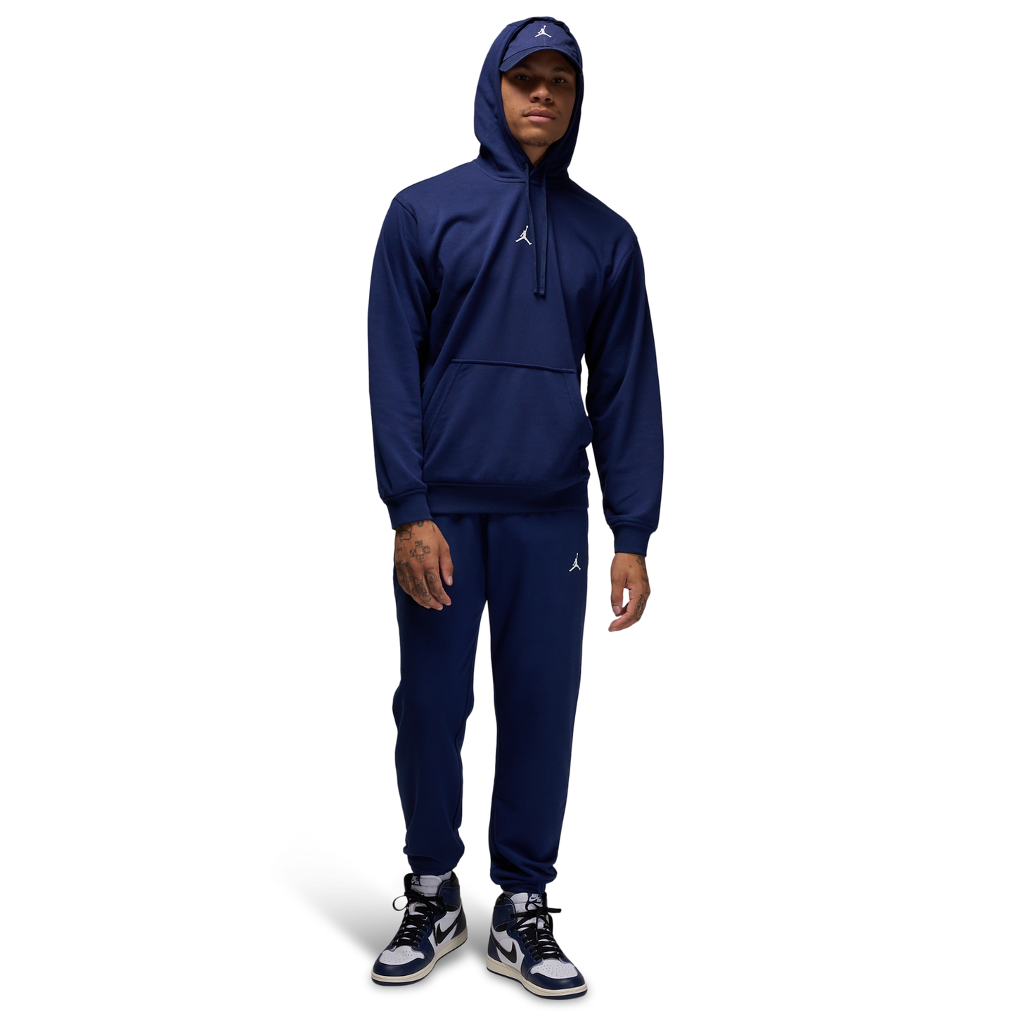 Jordan Drifit Sport Crossover Fleece Pull Over - Men's - Midnight Navy/White