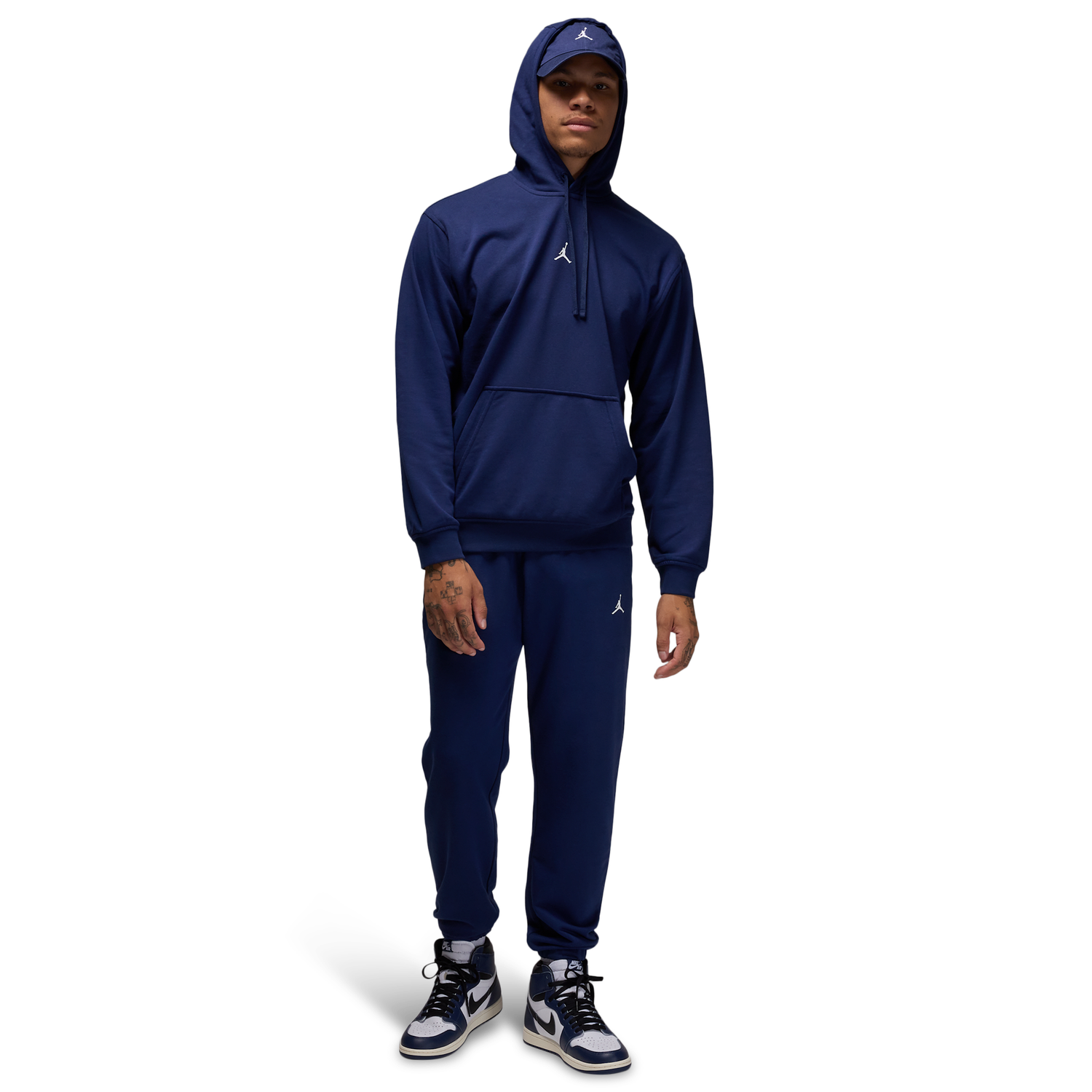 Jordan Drifit Sport Crossover Fleece Pull Over - Men's - Midnight Navy/White