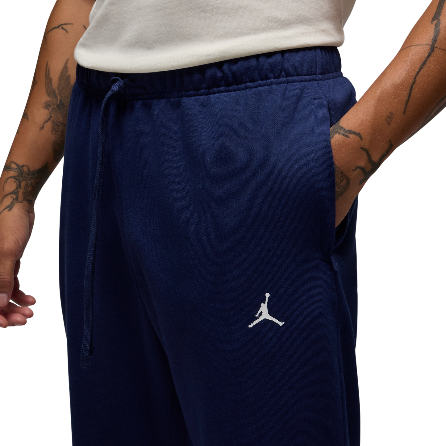 Jordan Dri-FIT Sport Crossover Fleece Pants - Men's - Midnight Navy/White