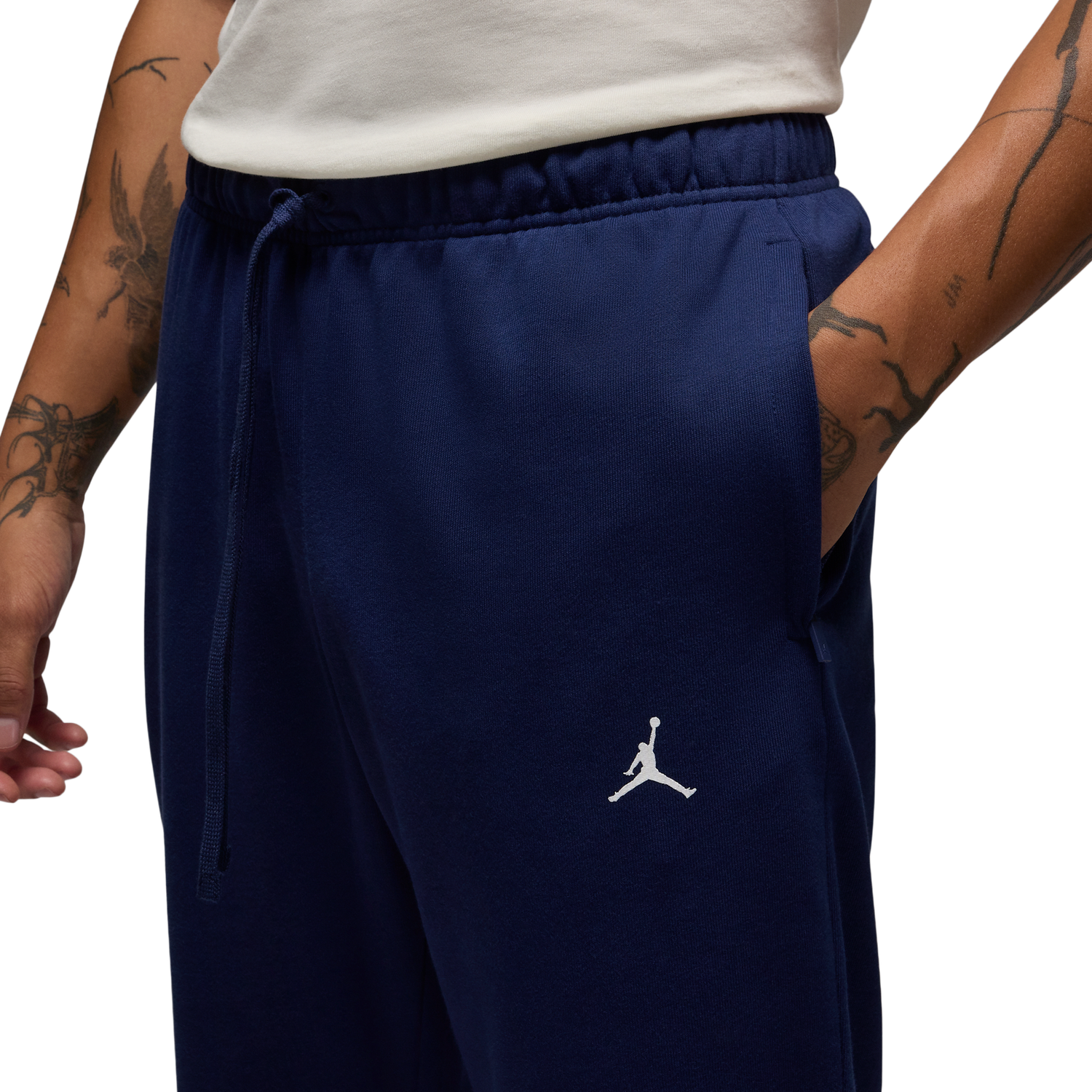 Jordan Dri-FIT Sport Crossover Fleece Pants - Men's - Midnight Navy/White