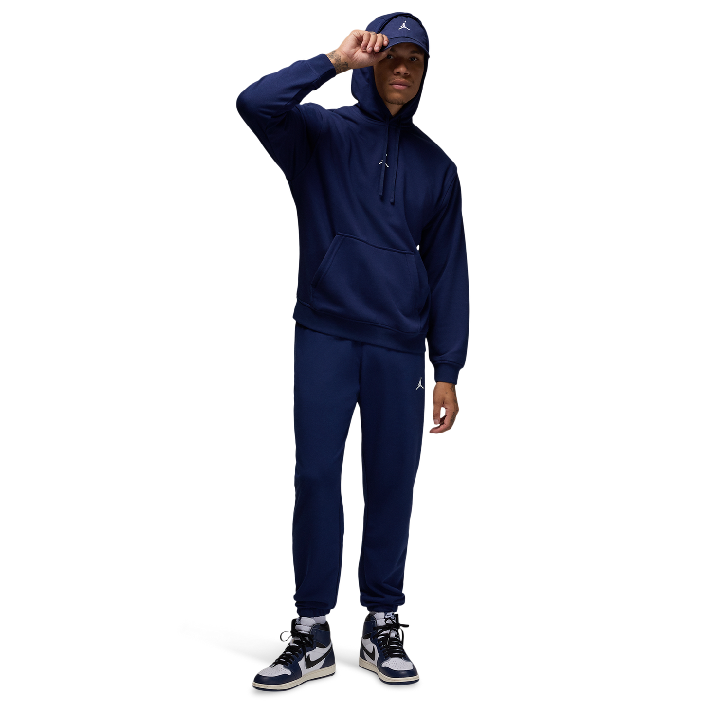 Jordan Dri-FIT Sport Crossover Fleece Pants - Men's - Midnight Navy/White