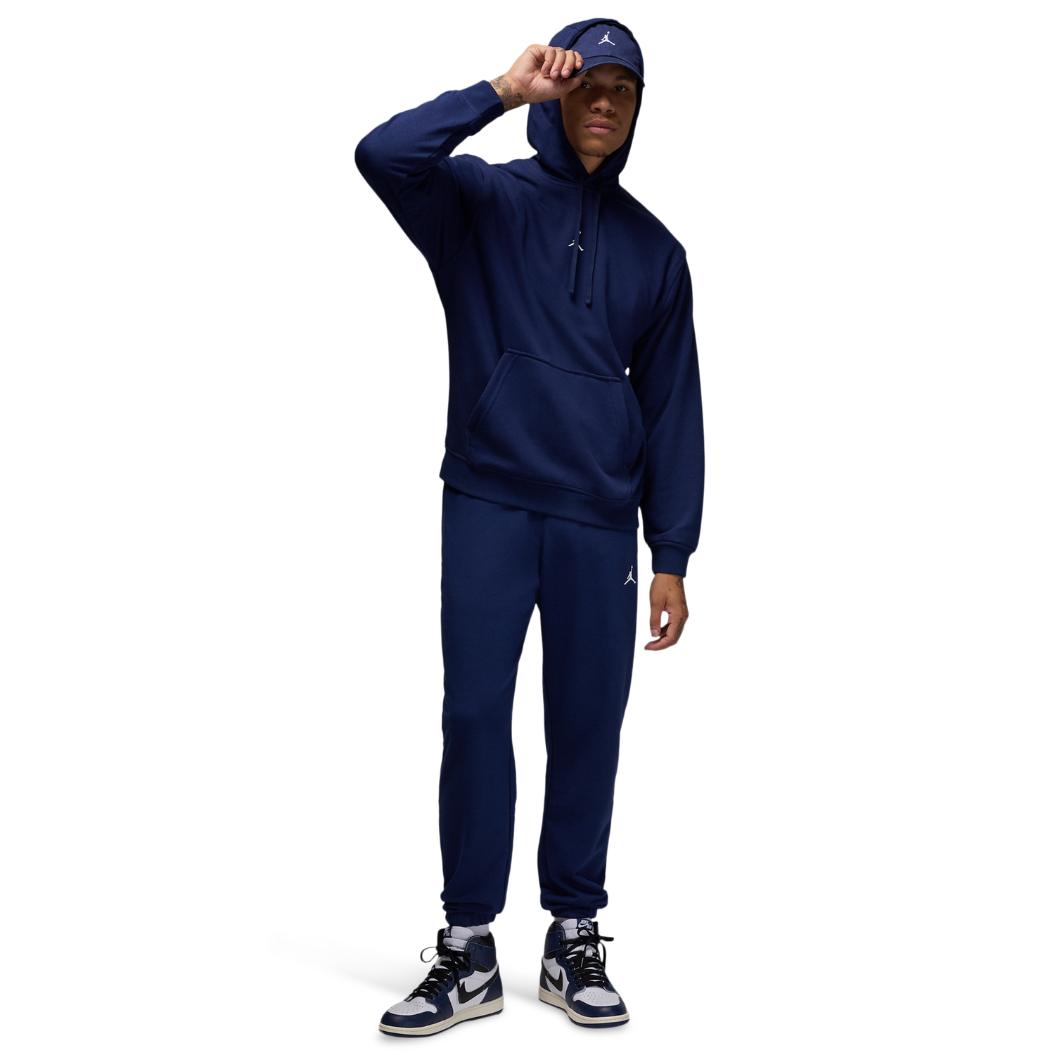 Jordan Dri-FIT Sport Crossover Fleece Pants - Men's - Midnight Navy/White