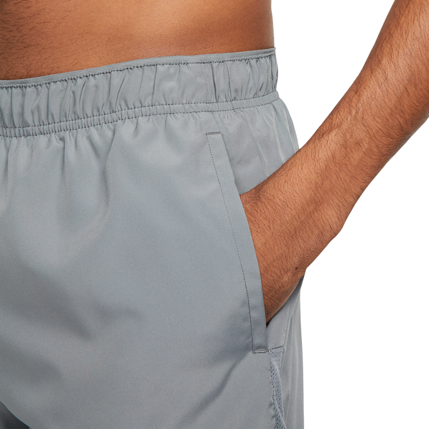 Nike Dri-FIT Challenger 5BF Shorts - Men's - Smoke Grey/Smoke Grey/Black