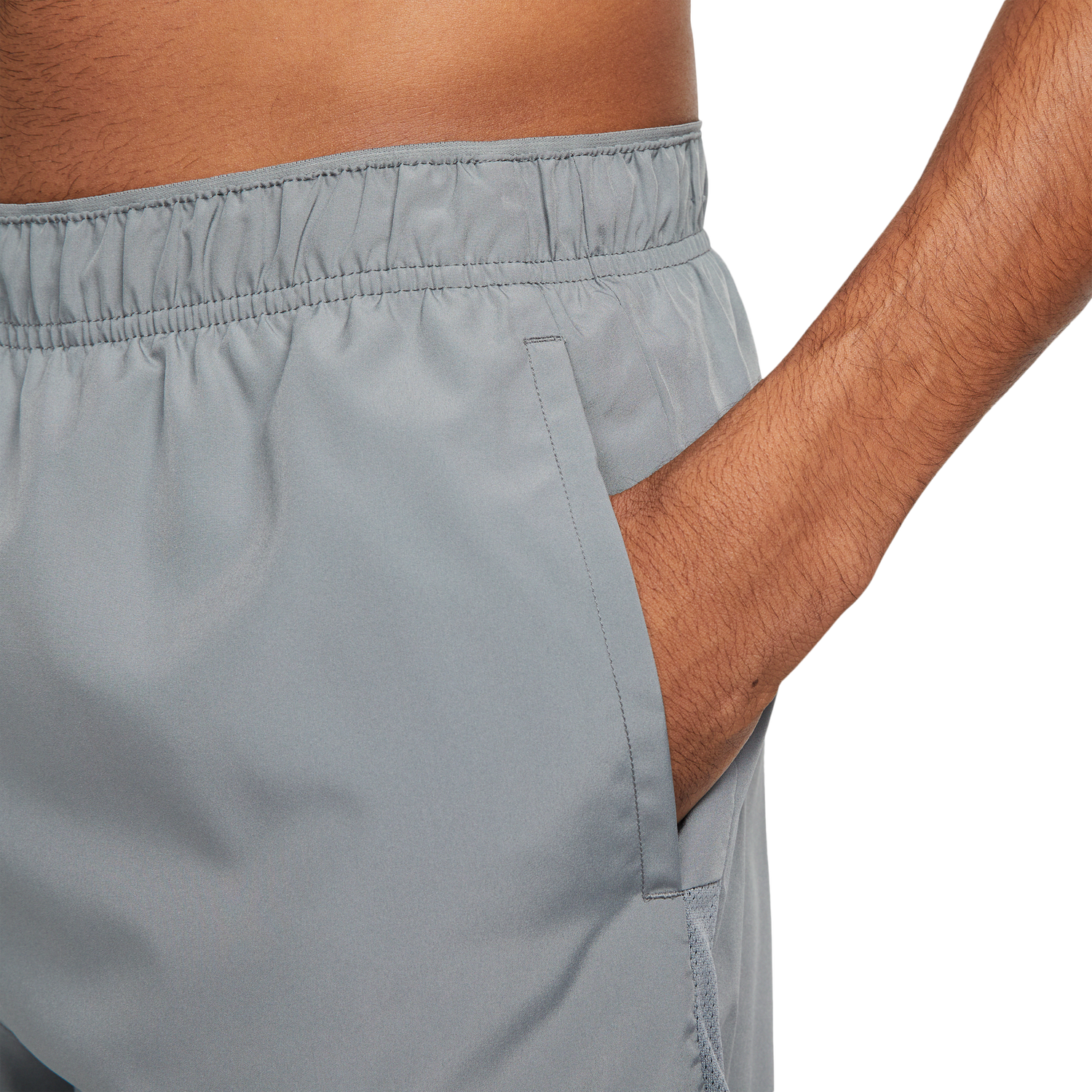 Nike Dri-FIT Challenger 5BF Shorts - Men's - Smoke Grey/Smoke Grey/Black