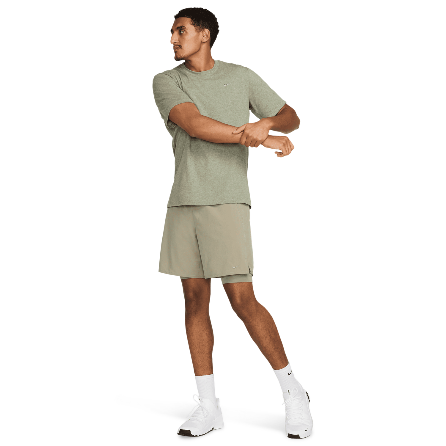 Nike Dri-FIT Primary Statement Short Sleeve T-Shirt - Men's - Heather/Light Army/Light Army