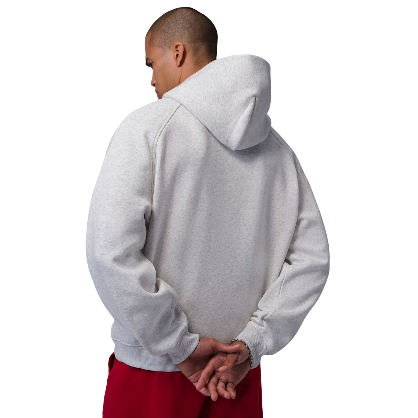 Jordan Brooklyn Graphic Oversize Pullover BB Hoodie - Men's - Gray/Red