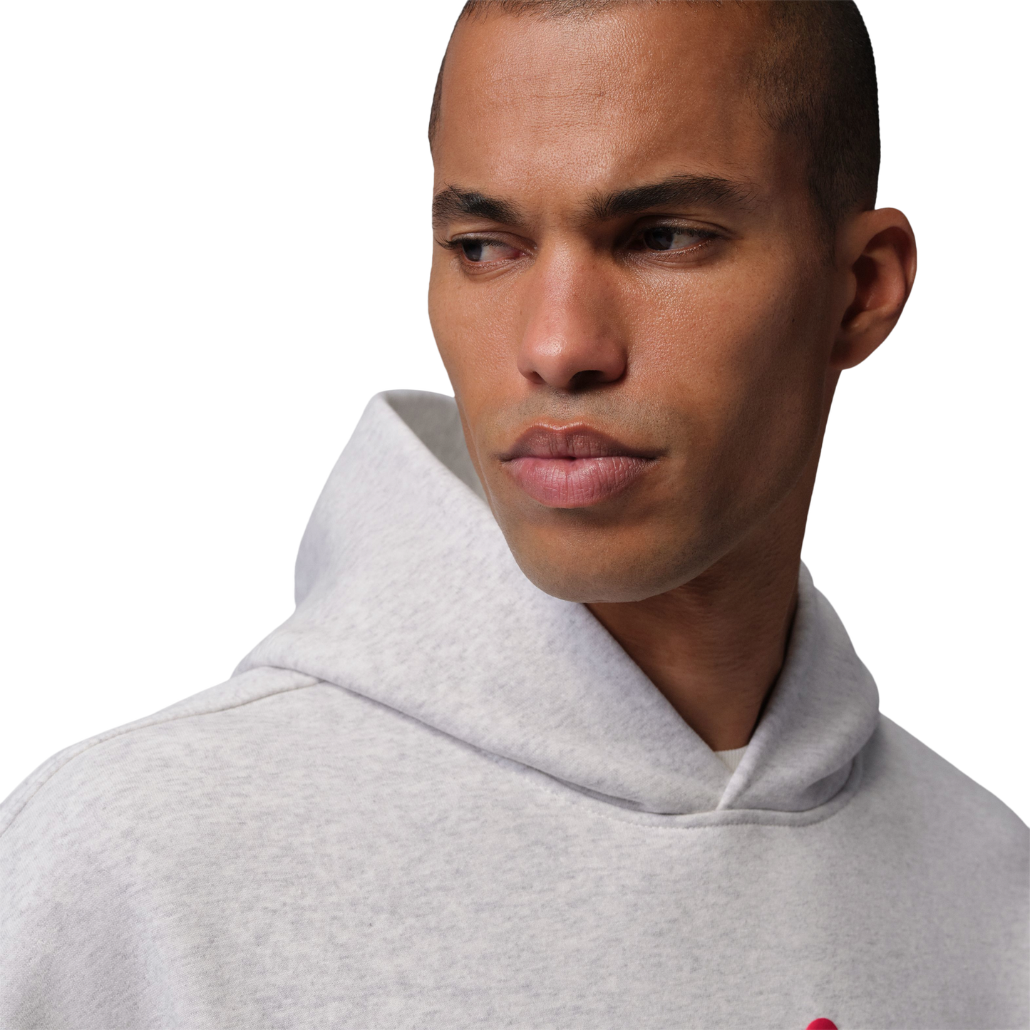Jordan Brooklyn Graphic Oversize Pullover BB Hoodie - Men's - Gray/Red